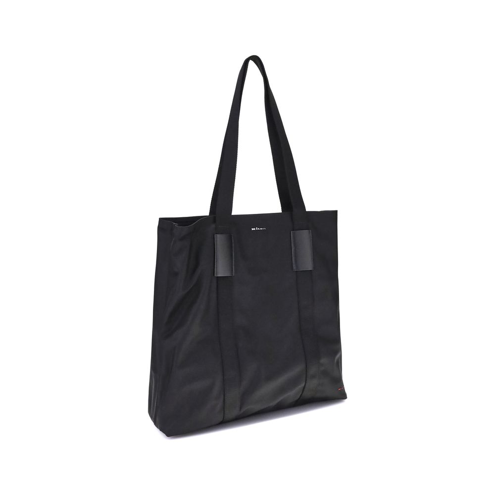 Kiton Schwarze Nylon-Handtasche