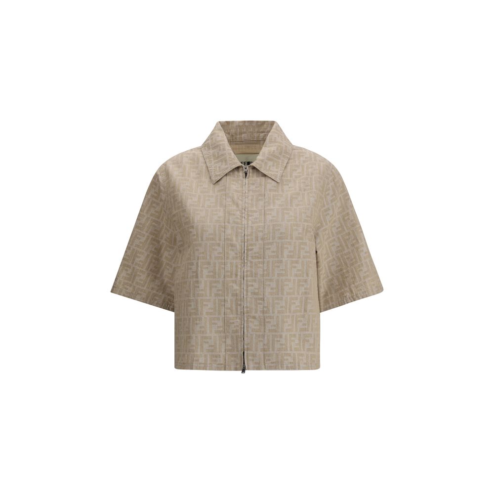 Fendi Beschnittene Chambray-Jacke