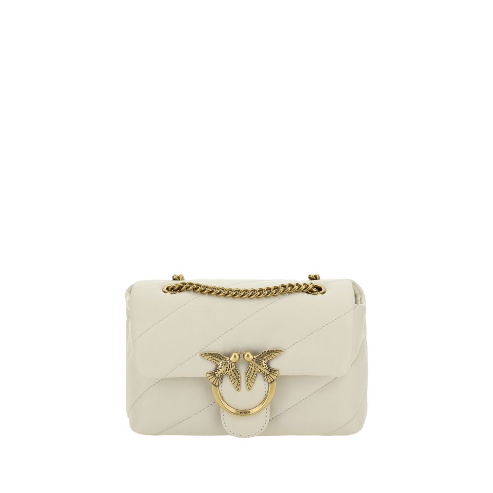 PINKO Weiße Kalbshaut Bos Taurus Schultertasche