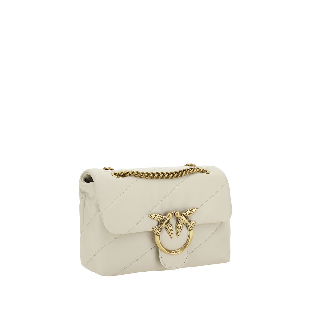 PINKO Weiße Kalbshaut Bos Taurus Schultertasche
