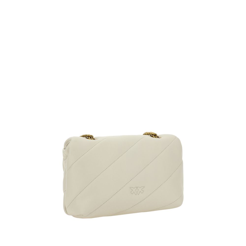 PINKO Weiße Kalbshaut Bos Taurus Schultertasche
