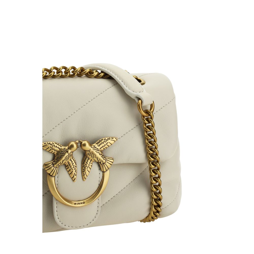 PINKO Weiße Kalbshaut Bos Taurus Schultertasche