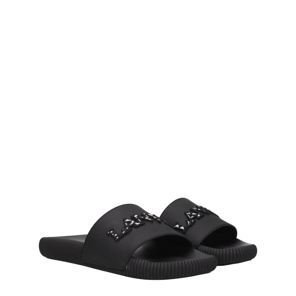 Lanvin Schwarze Baumwoll-Hausschuhe
