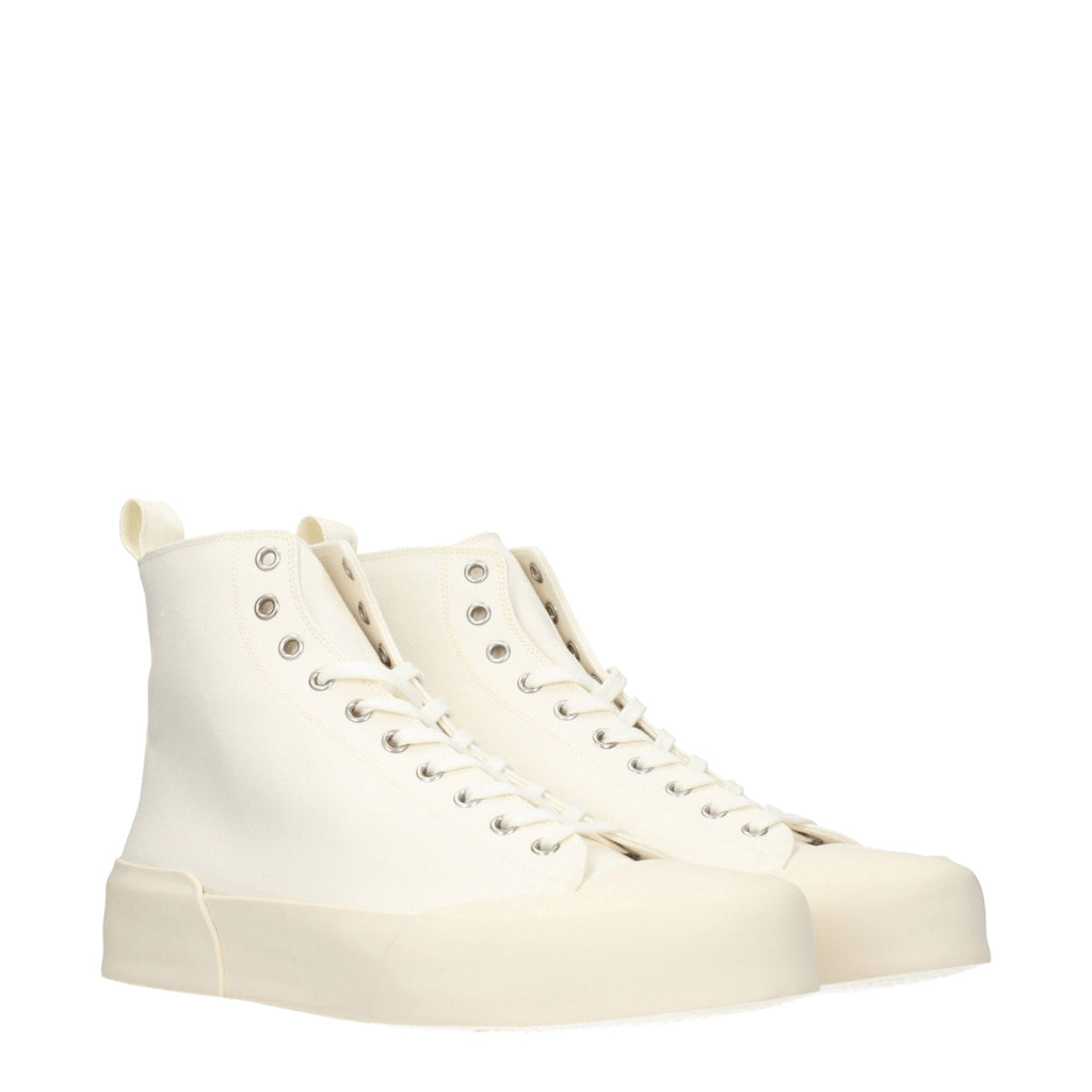 Jil Sander Beigefarbene Stoff-High-Tops