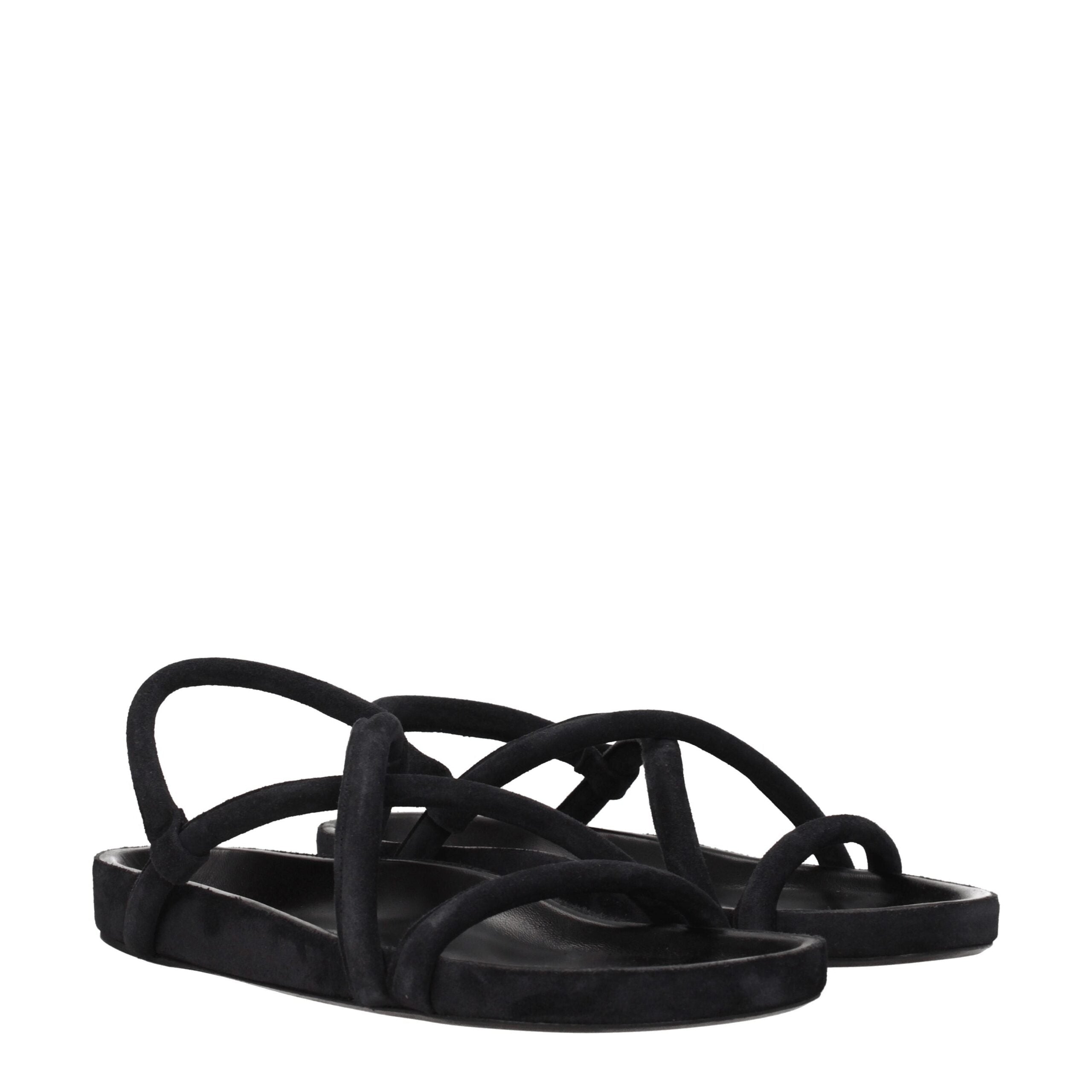 Isabel Marant Flache Sandalen aus schwarzem Leder
