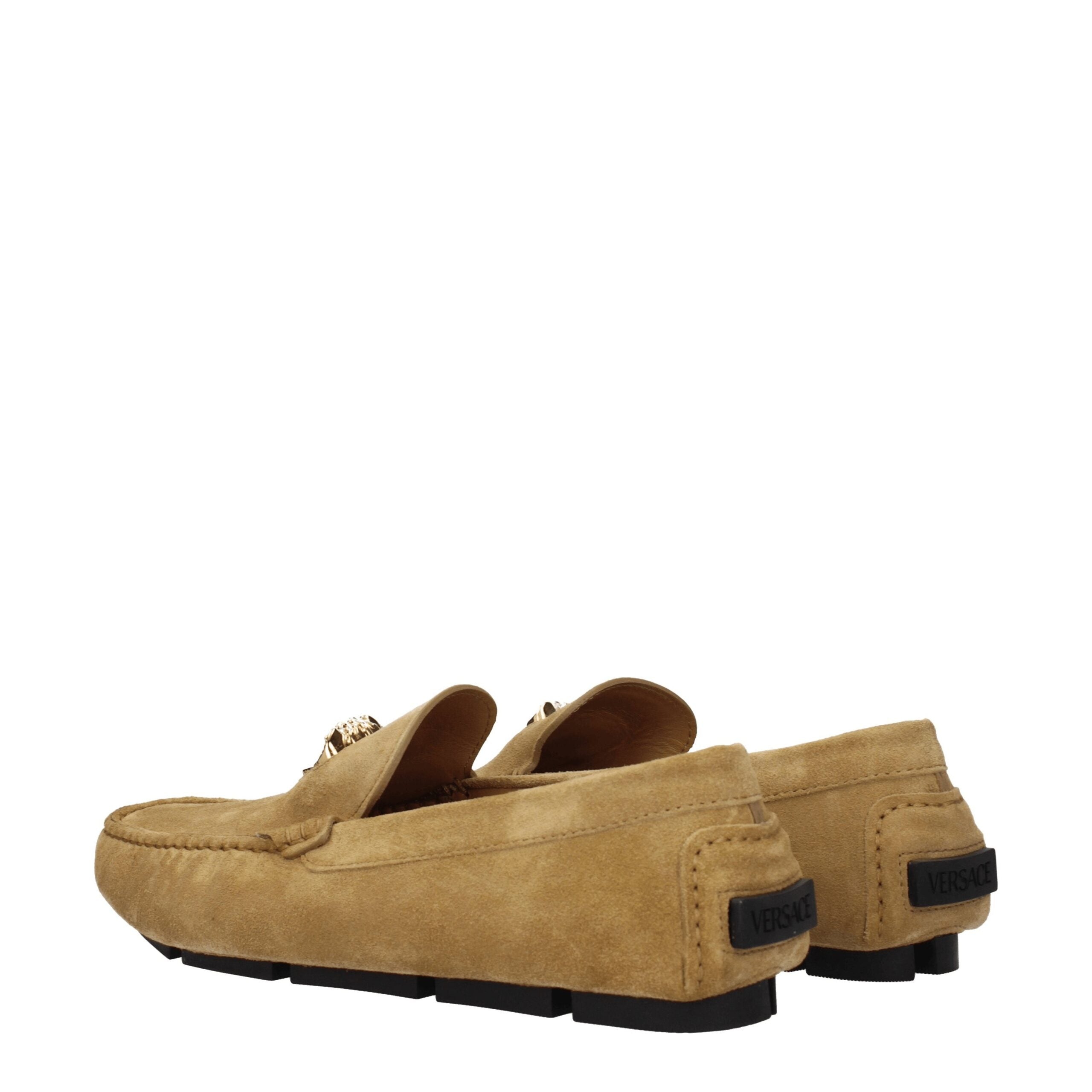 Versace Beige Leder Slipper