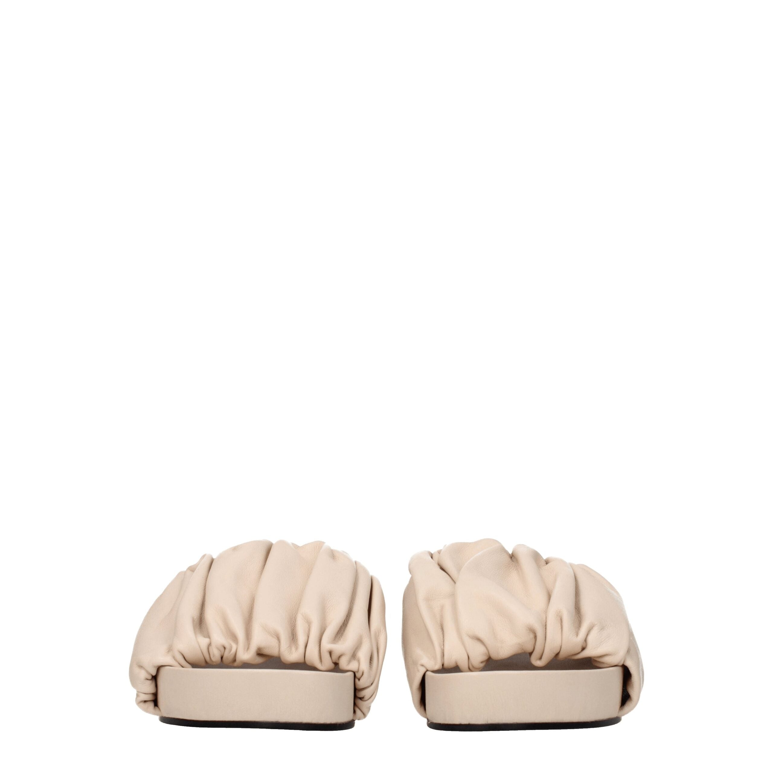 Jil Sander Rosa Lederpantoffeln Sandalen