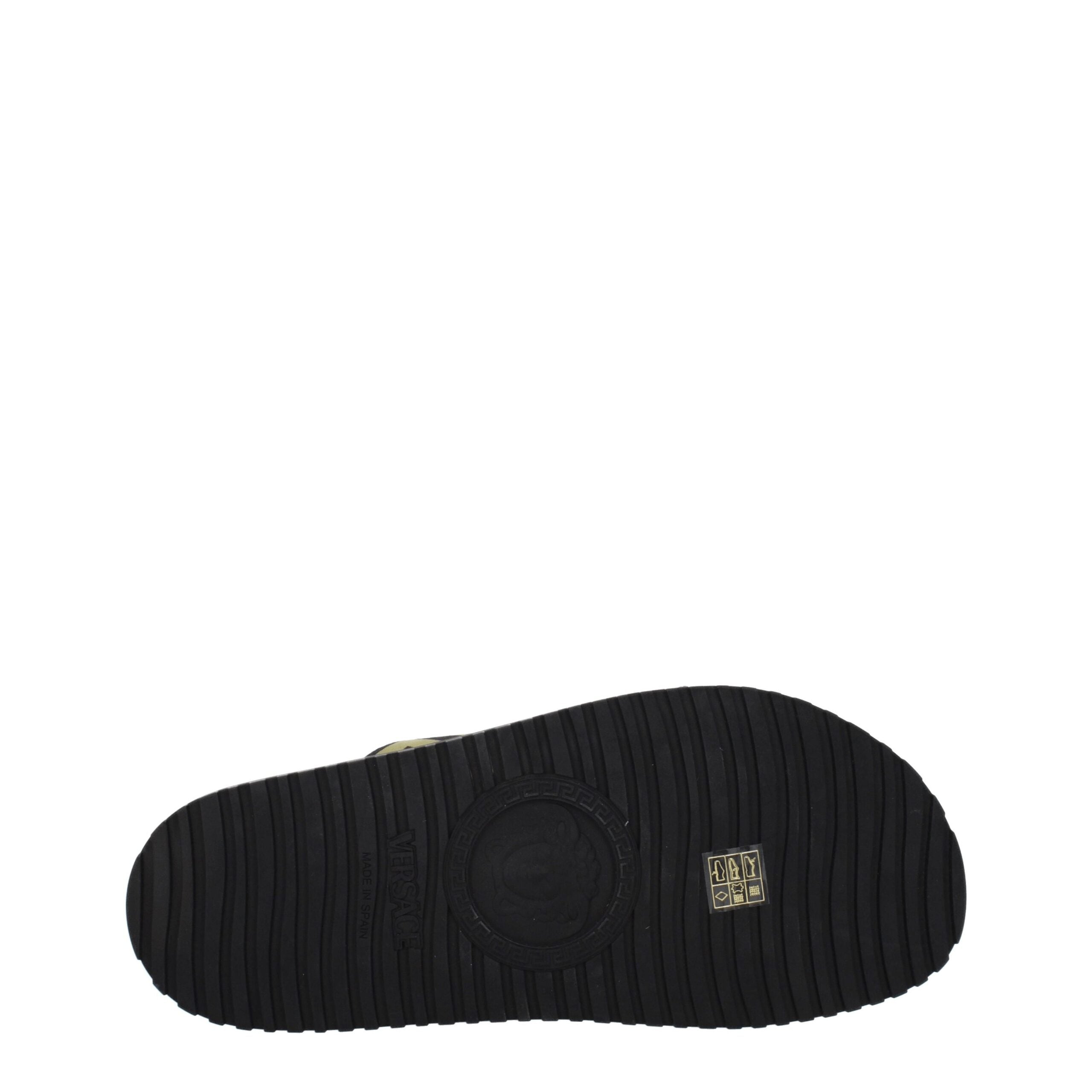 Versace Schwarze Stoffslipper Sandalen