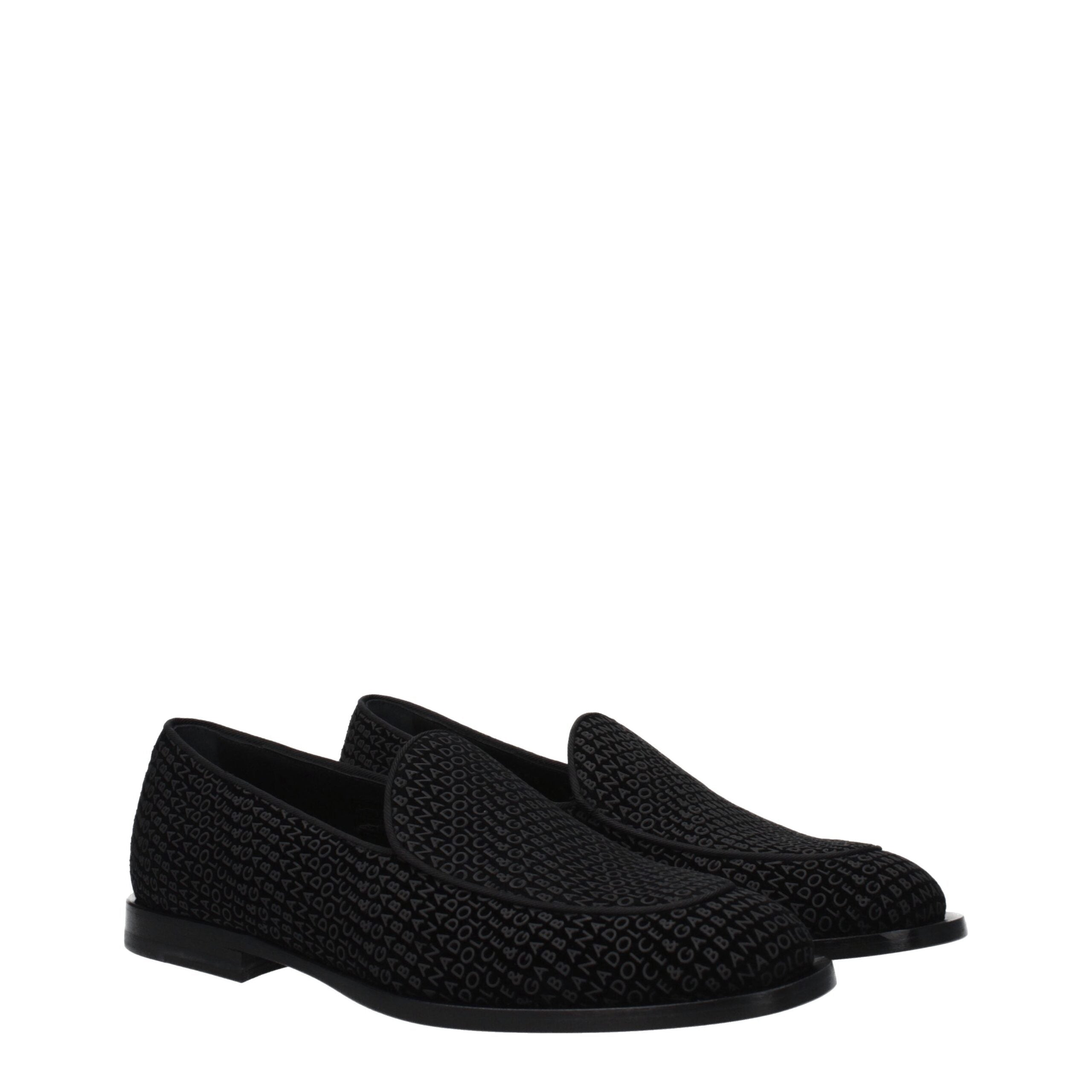 Dolce & Gabbana Slipper aus schwarzem Samt