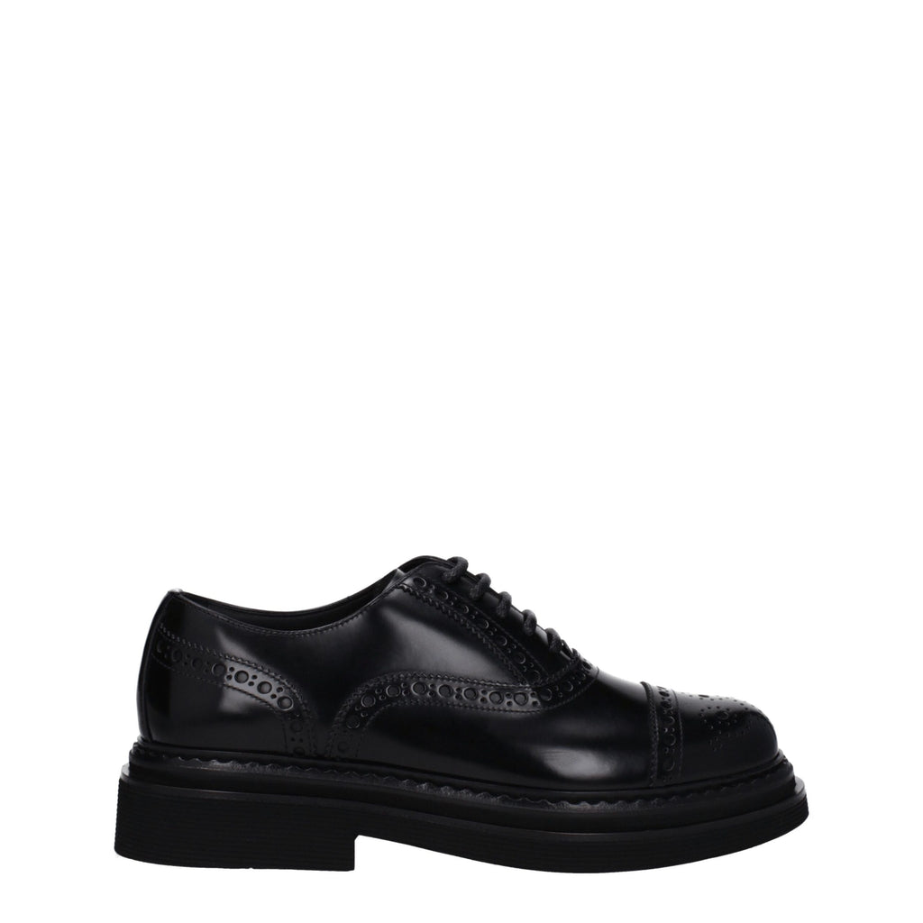 Dolce & Gabbana Schwarze Leder Oxfords und Derbies