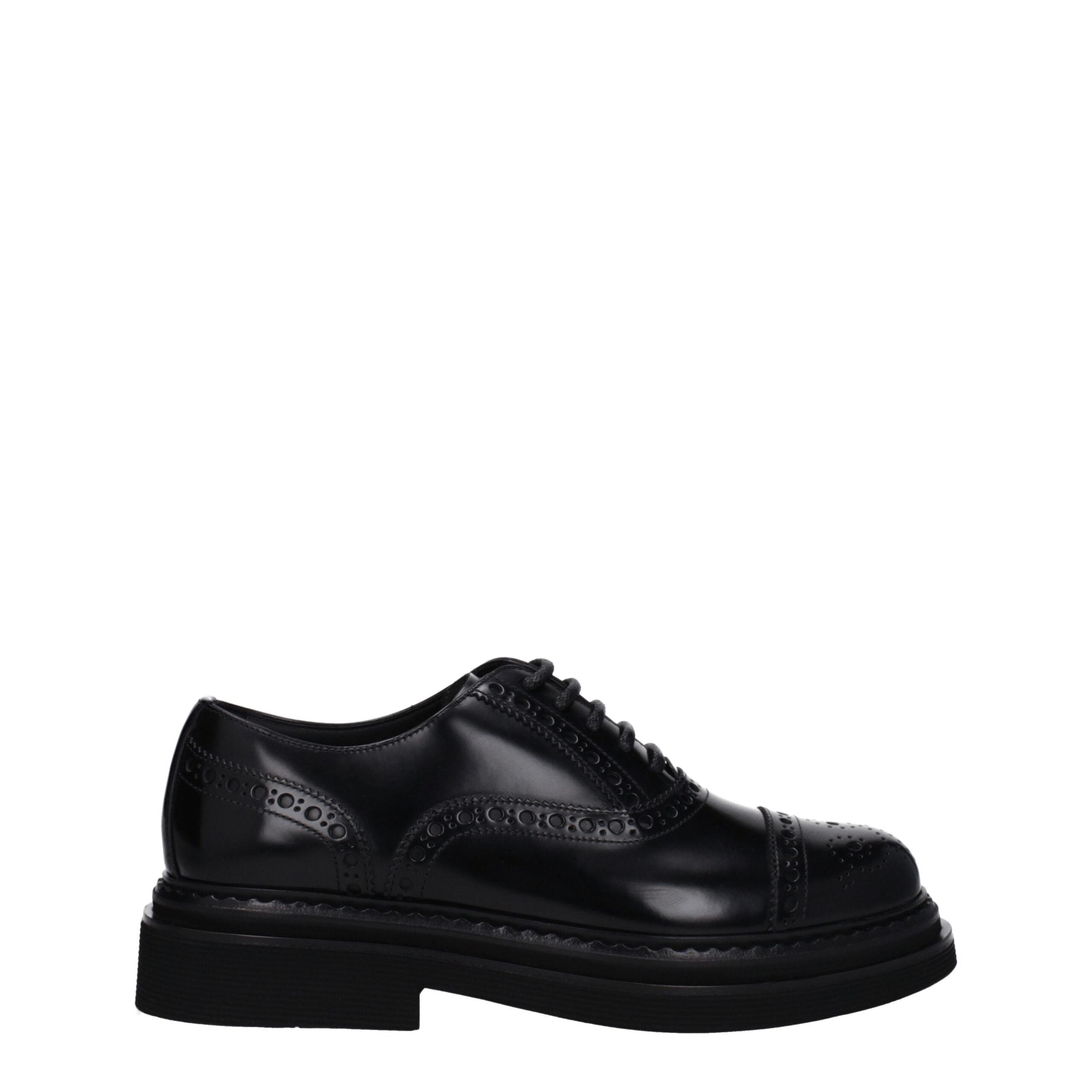Dolce & Gabbana Schwarze Leder Oxfords und Derbies