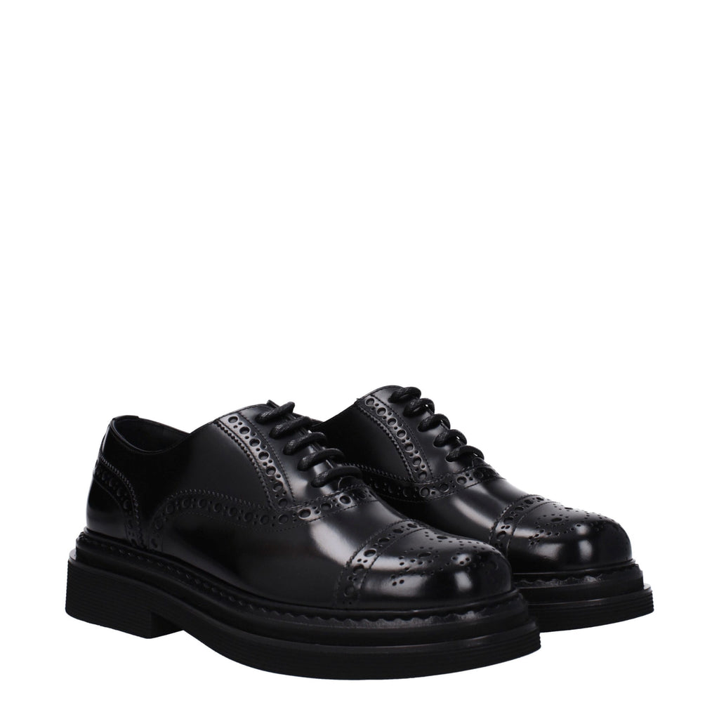 Dolce & Gabbana Schwarze Leder Oxfords und Derbies