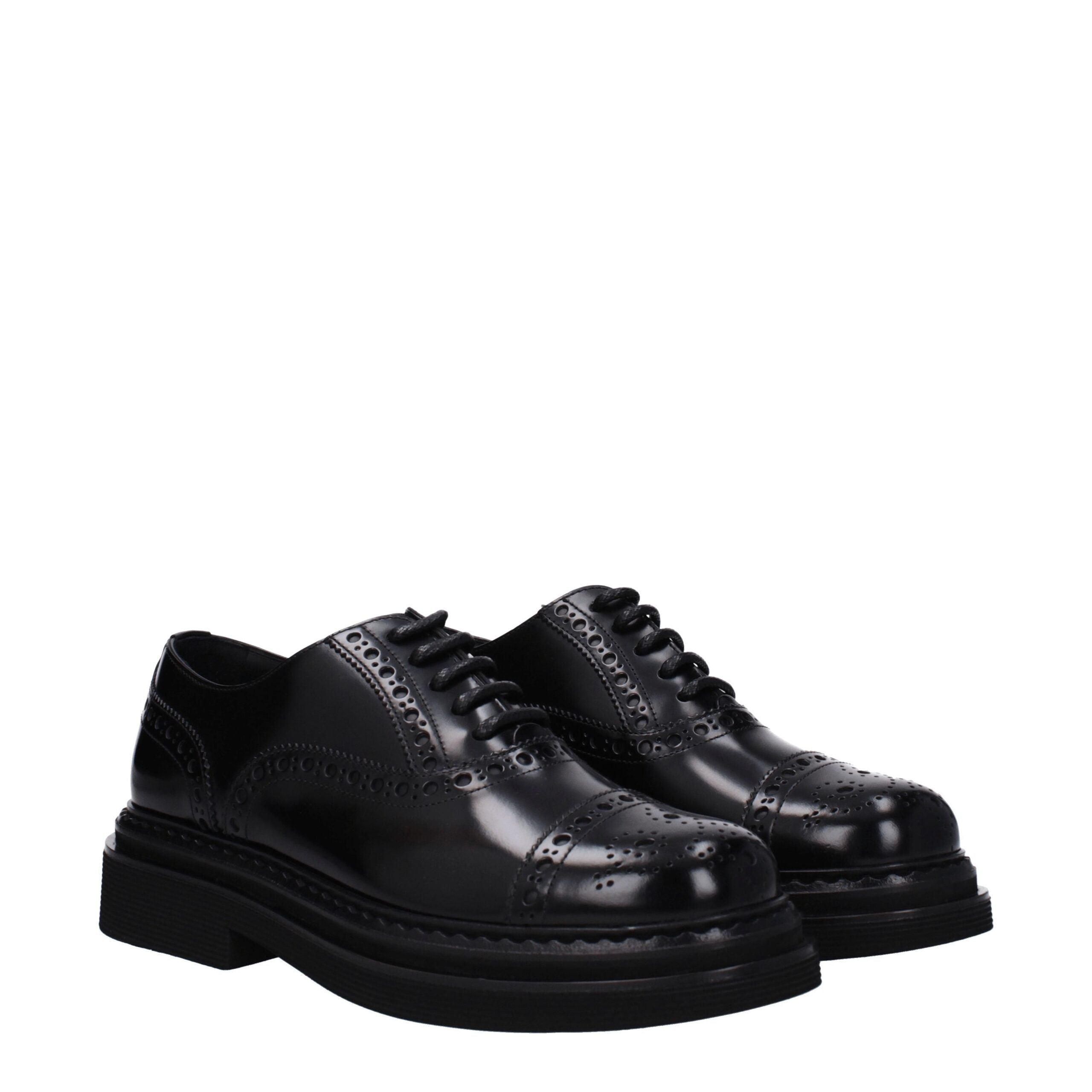 Dolce & Gabbana Schwarze Leder Oxfords und Derbies