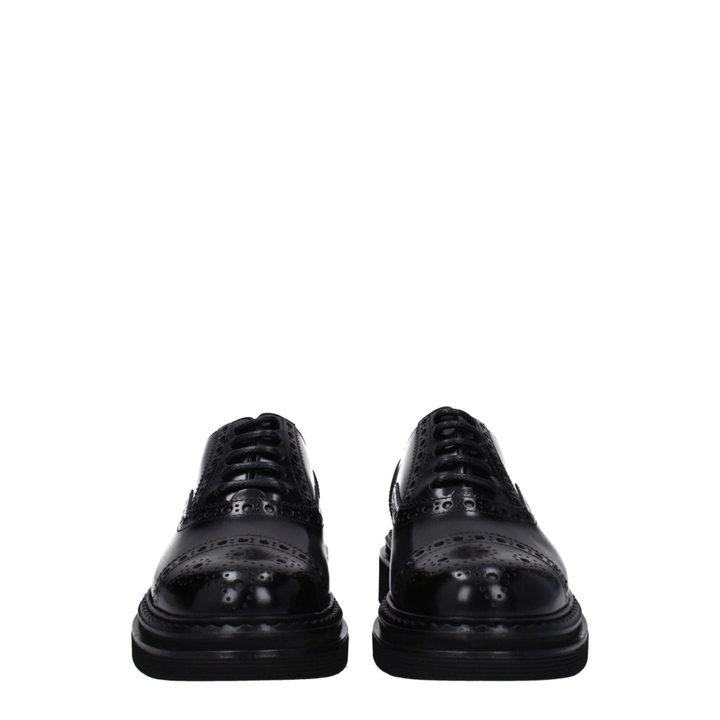 Dolce & Gabbana Schwarze Leder Oxfords und Derbies