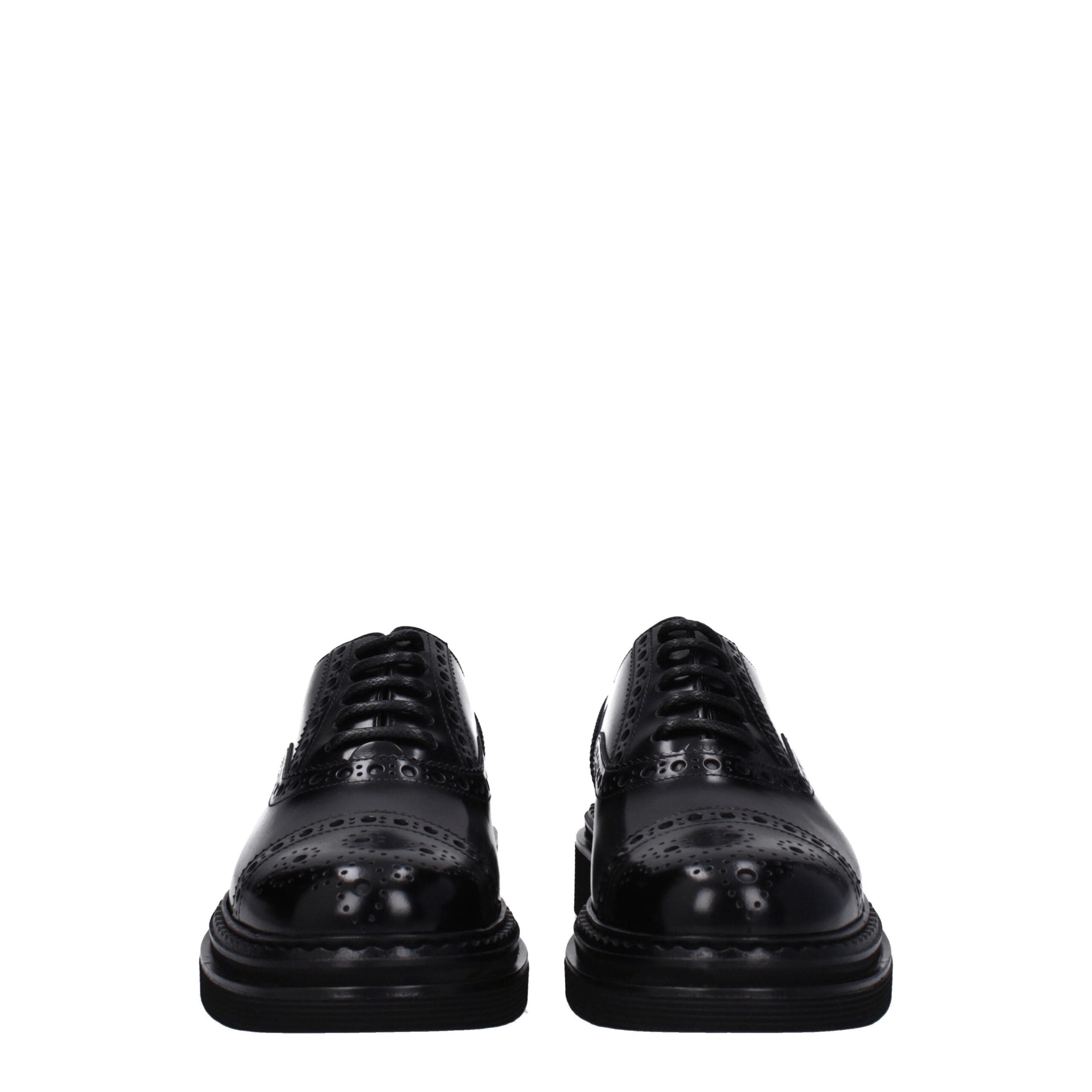 Dolce & Gabbana Schwarze Leder Oxfords und Derbies
