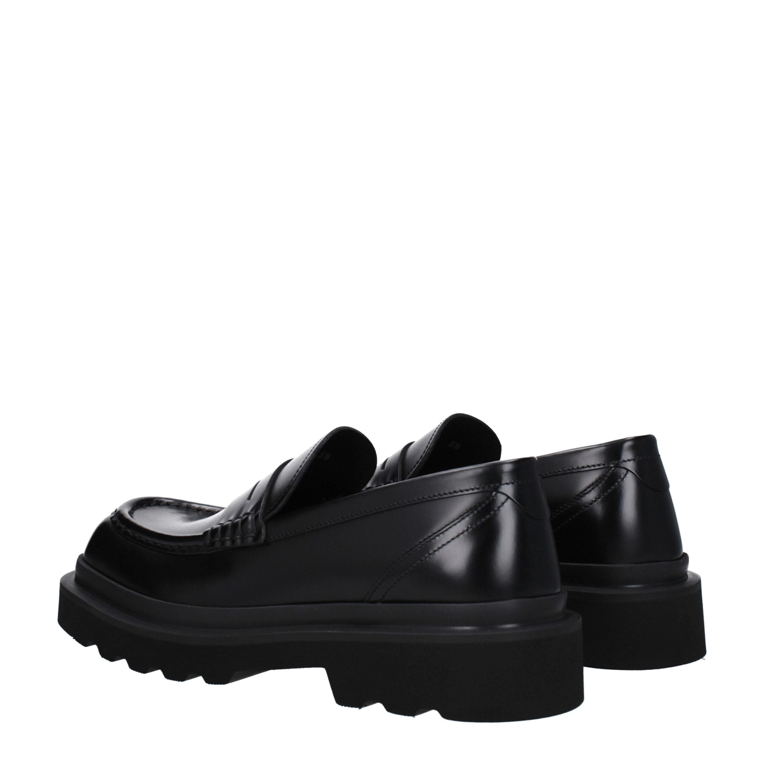 Dolce & Gabbana Schwarze Leder Slipper
