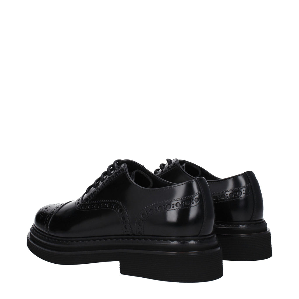 Dolce & Gabbana Schwarze Leder Oxfords und Derbies