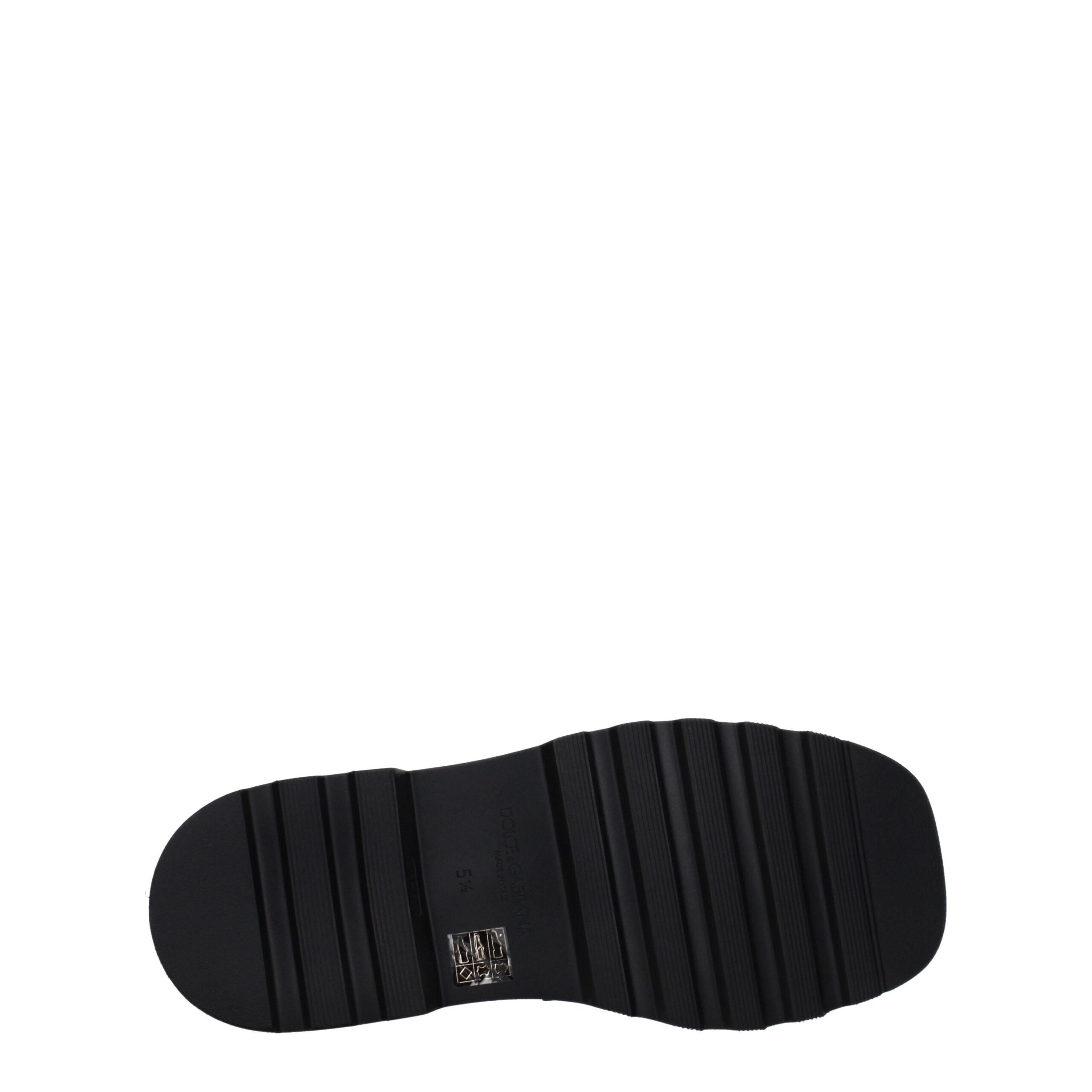 Dolce & Gabbana Schwarze Leder Slipper