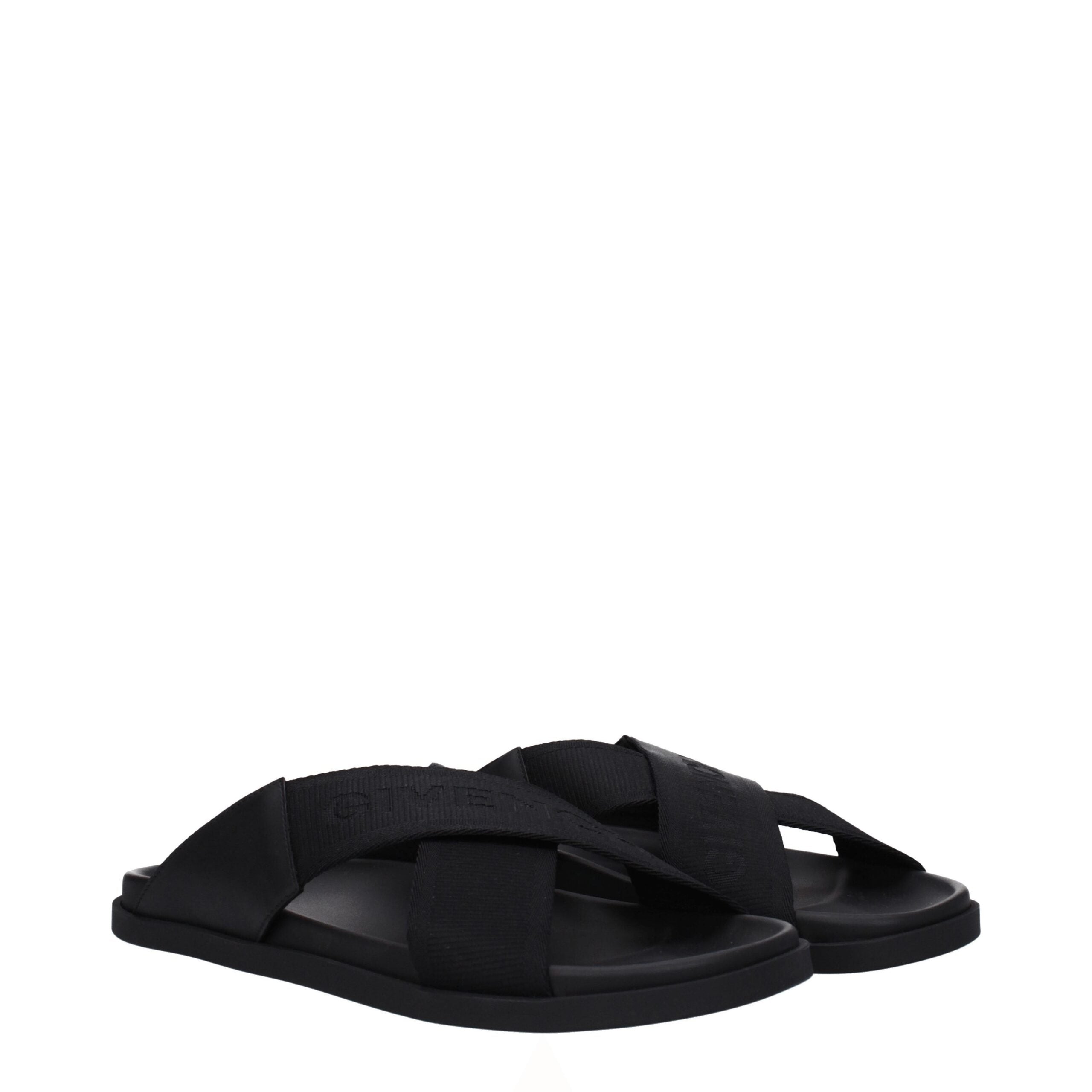 Givenchy Schwarze Stoffslipper Sandalen