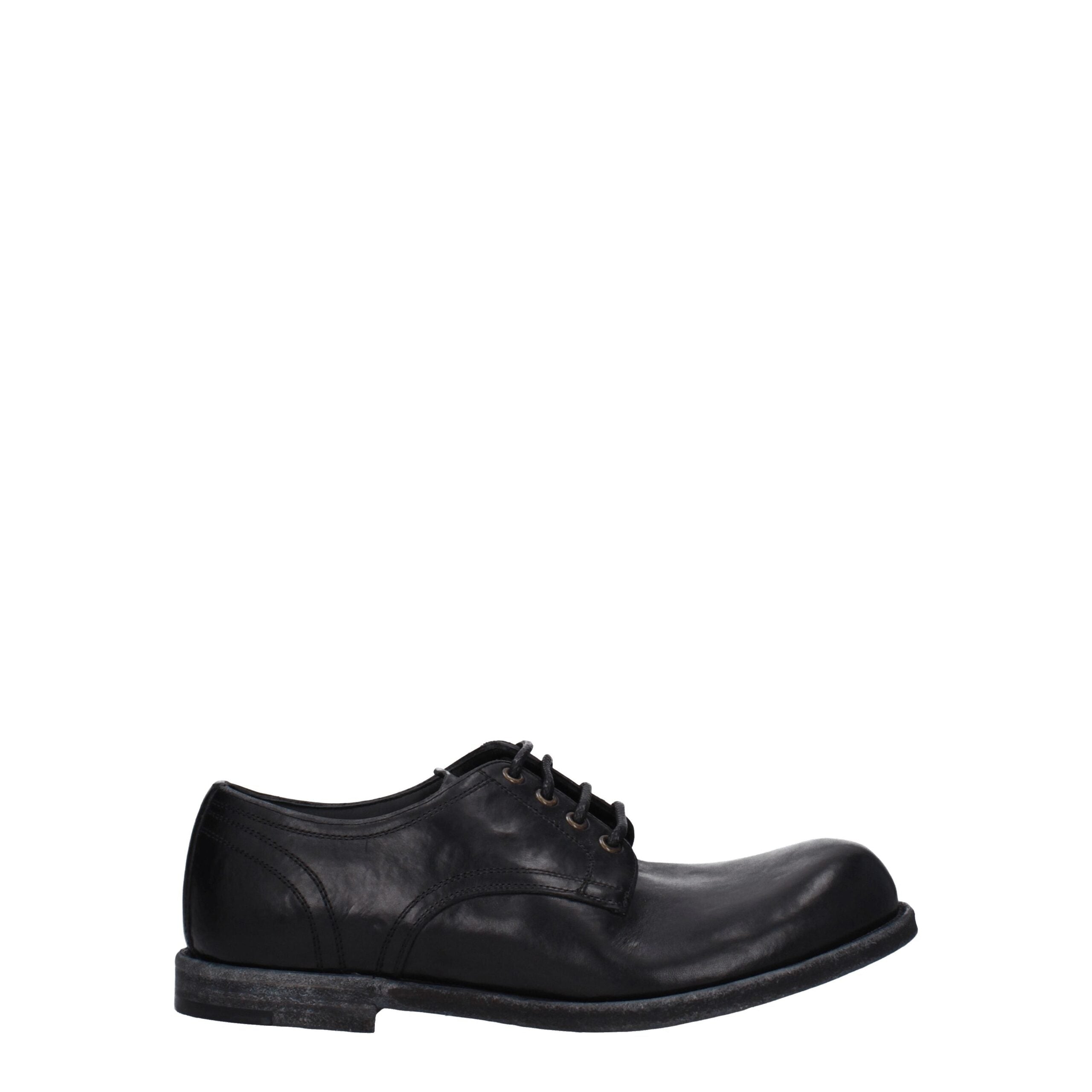 Dolce & Gabbana Schwarze Leder Oxfords und Derbies