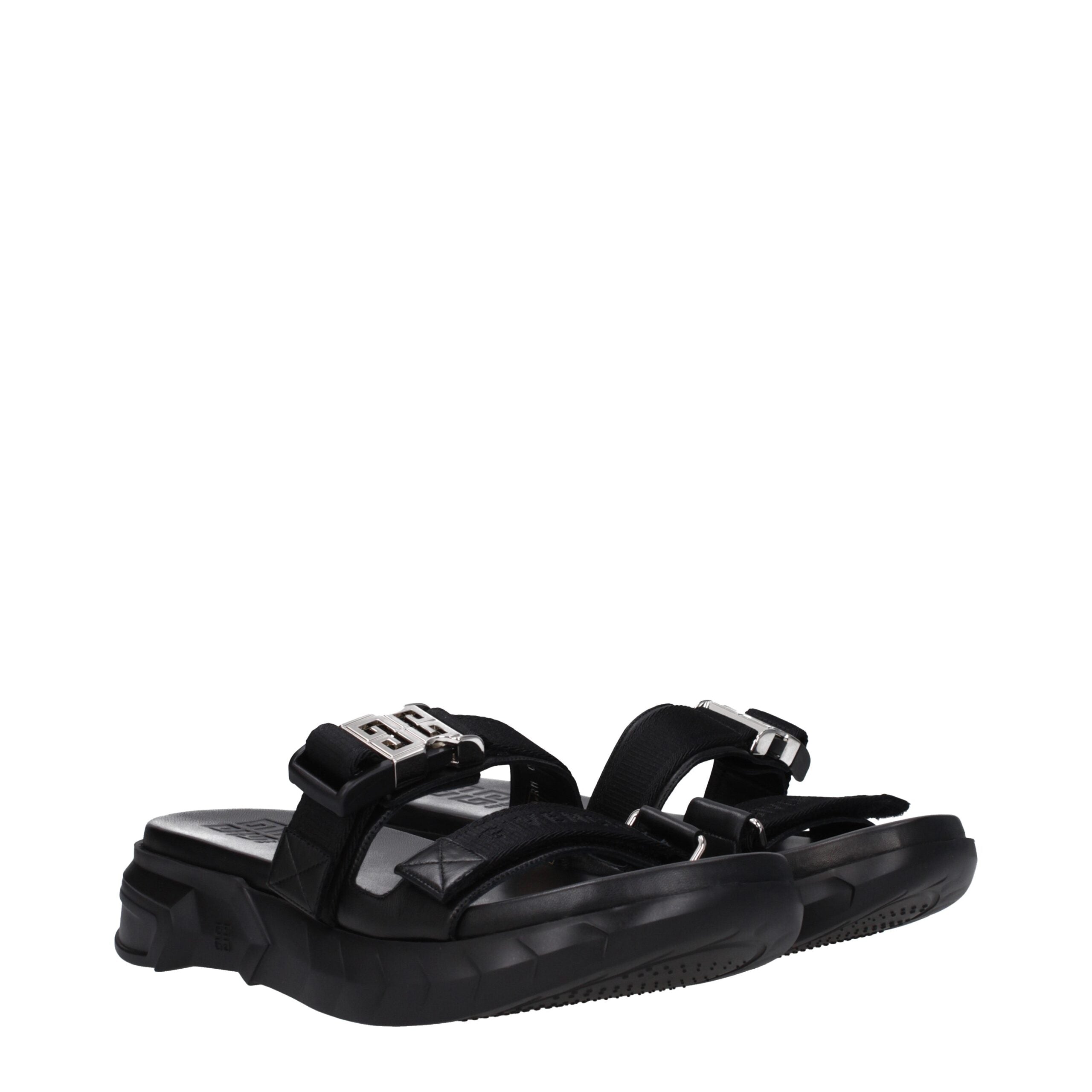 Givenchy Schwarze Stoffslipper Sandalen