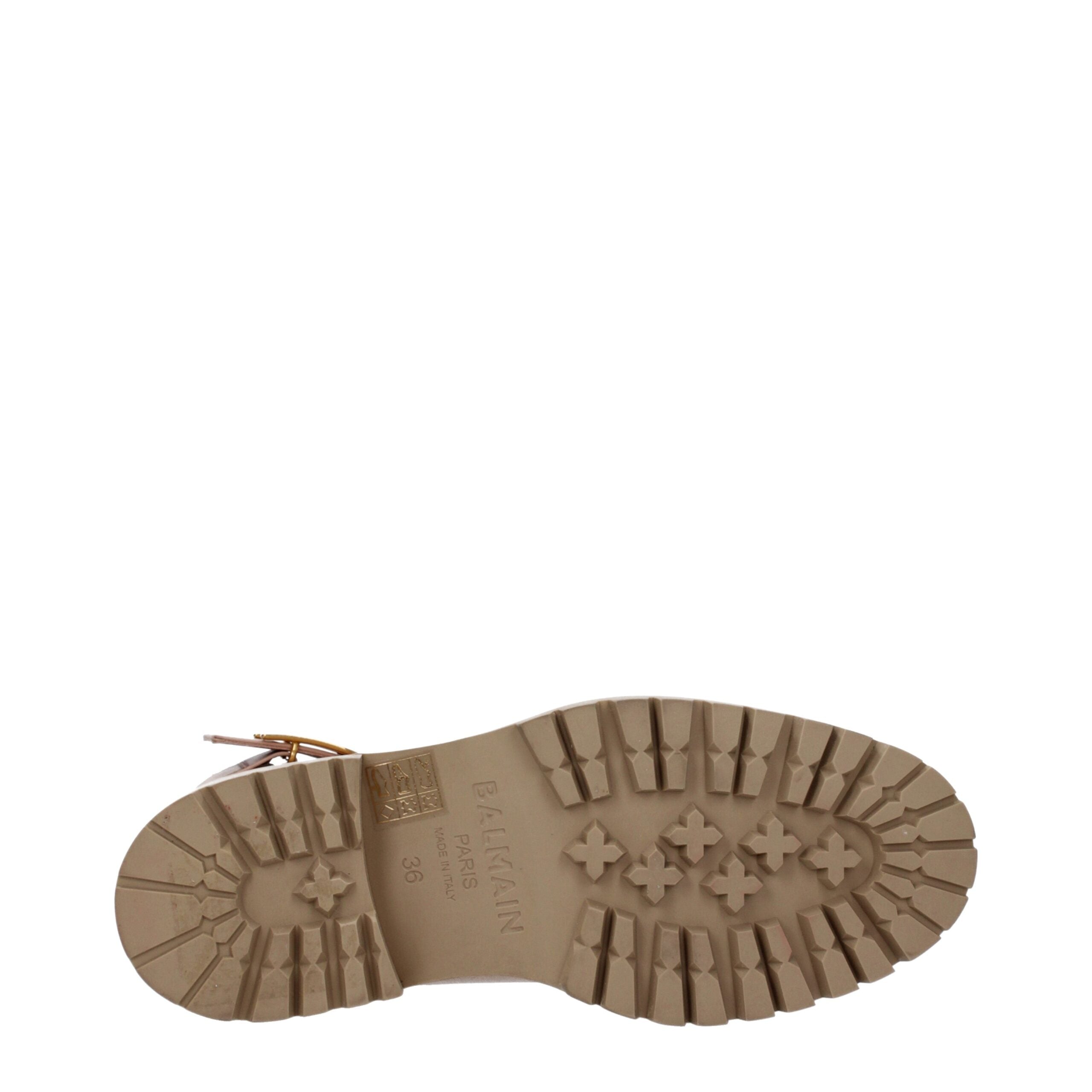 Balmain Beige Lederstiefeletten