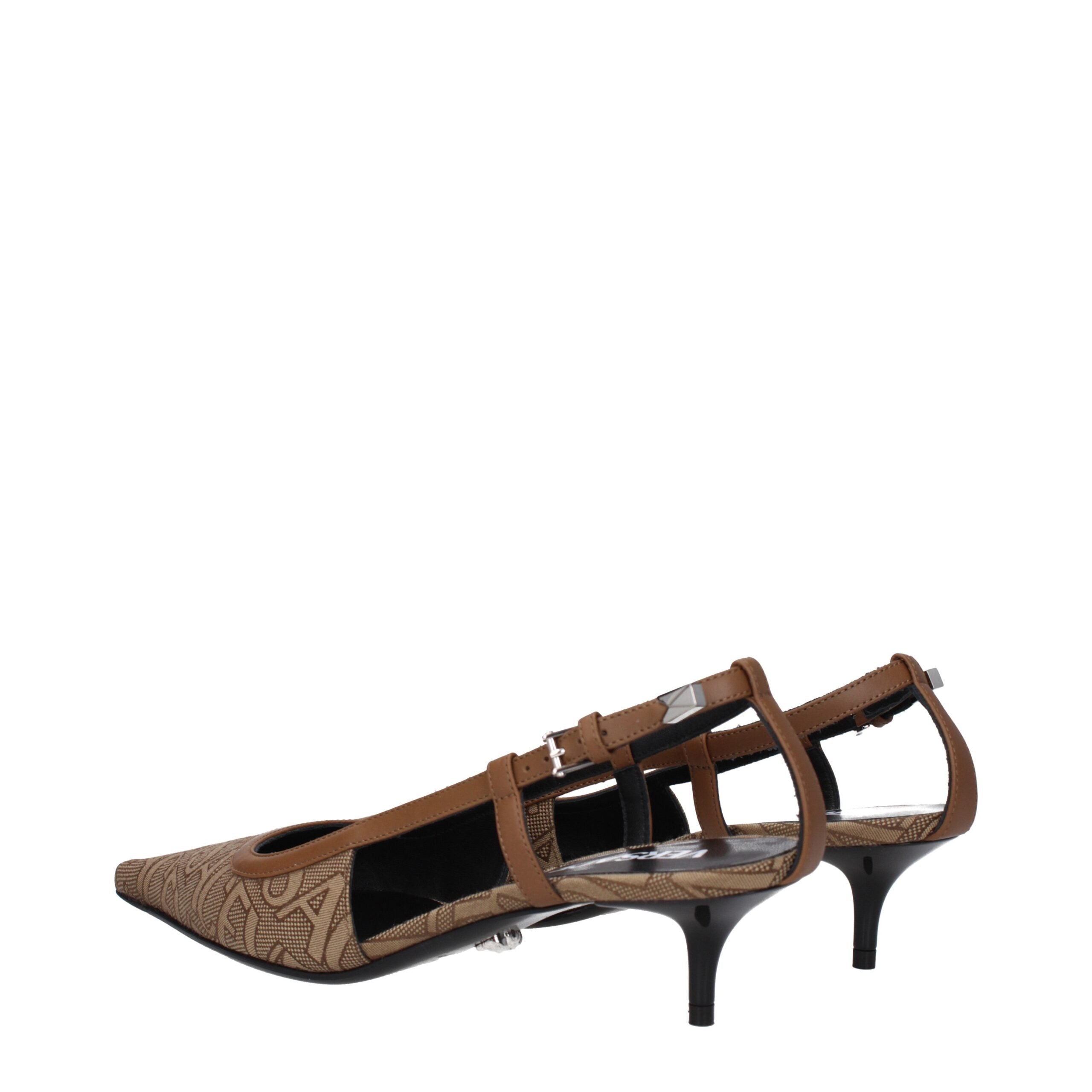 Versace Beigefarbene Stoffpumps mit mittlerem Absatz