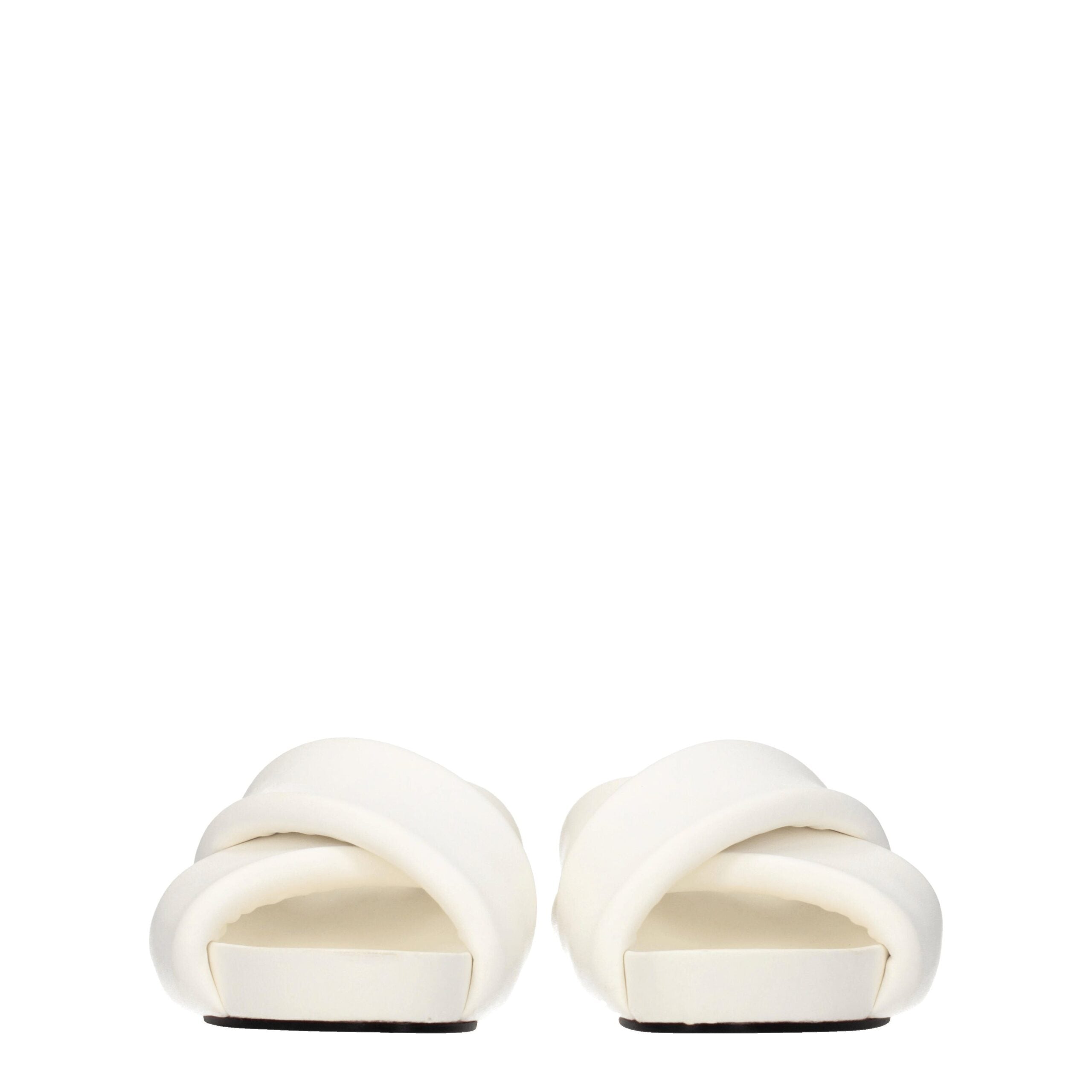 Jil Sander Weiße Lederpantoffeln Sandalen
