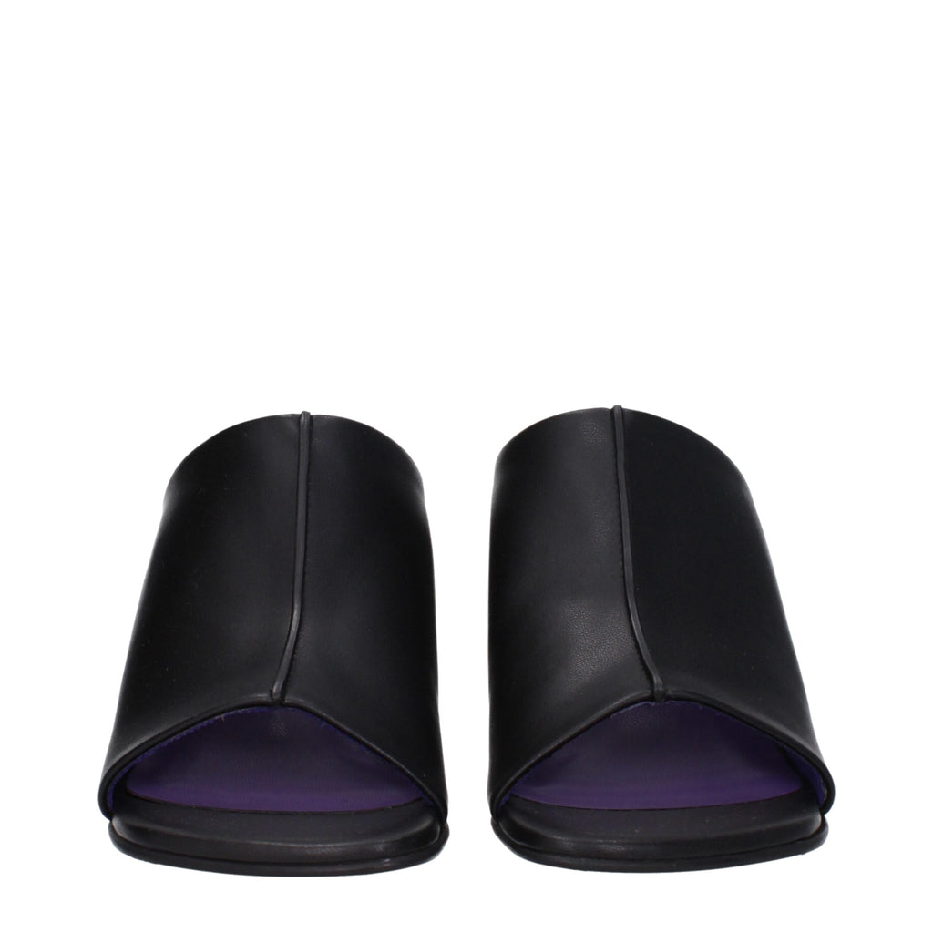Stella McCartney Schwarze Leder-Stilettosandalen
