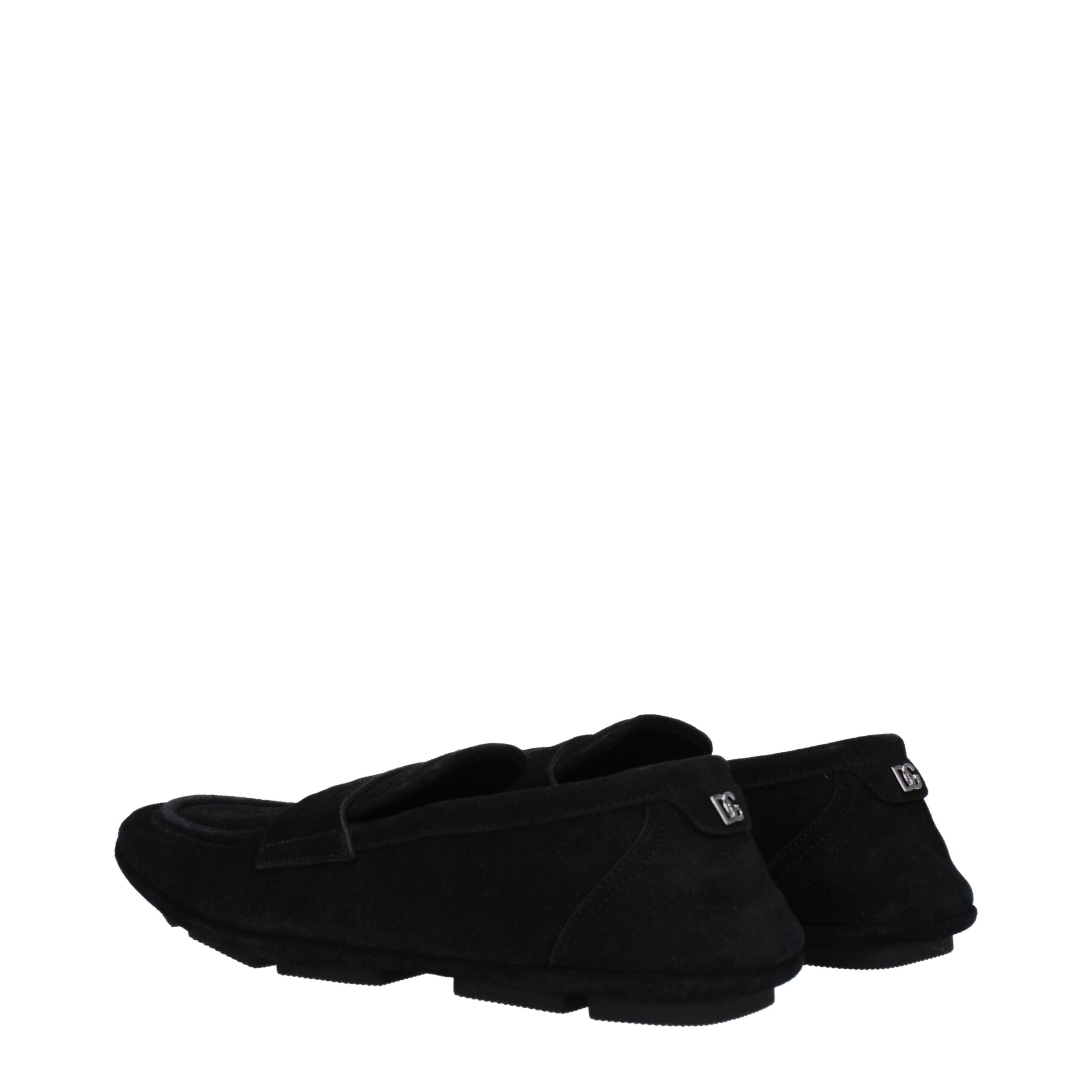 Dolce & Gabbana Schwarze Leder Slipper