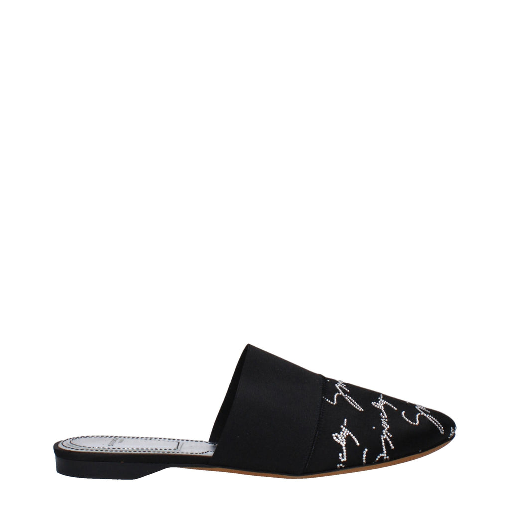 Givenchy Schwarze Satin-Slipper Sandalen