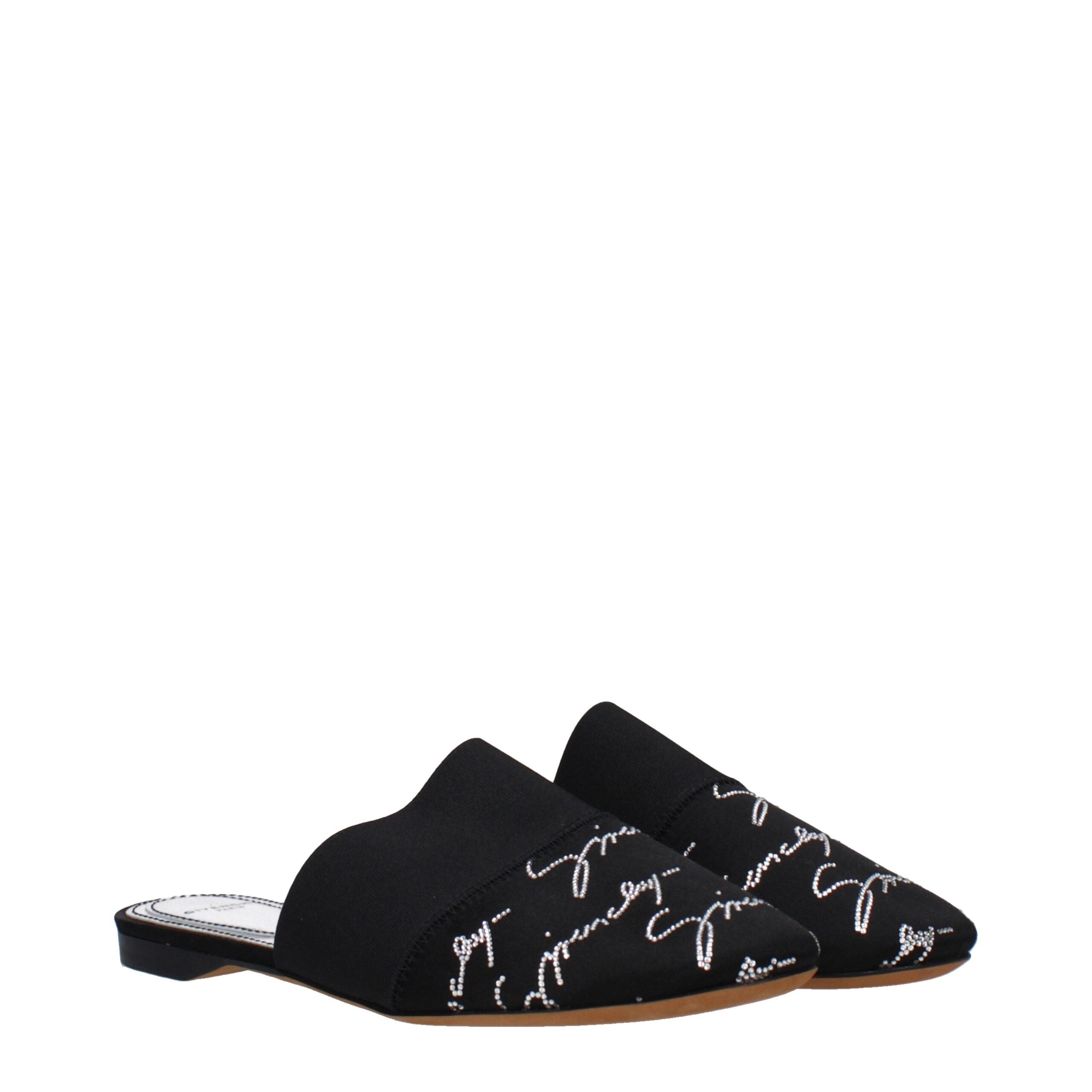 Givenchy Schwarze Satin-Slipper Sandalen
