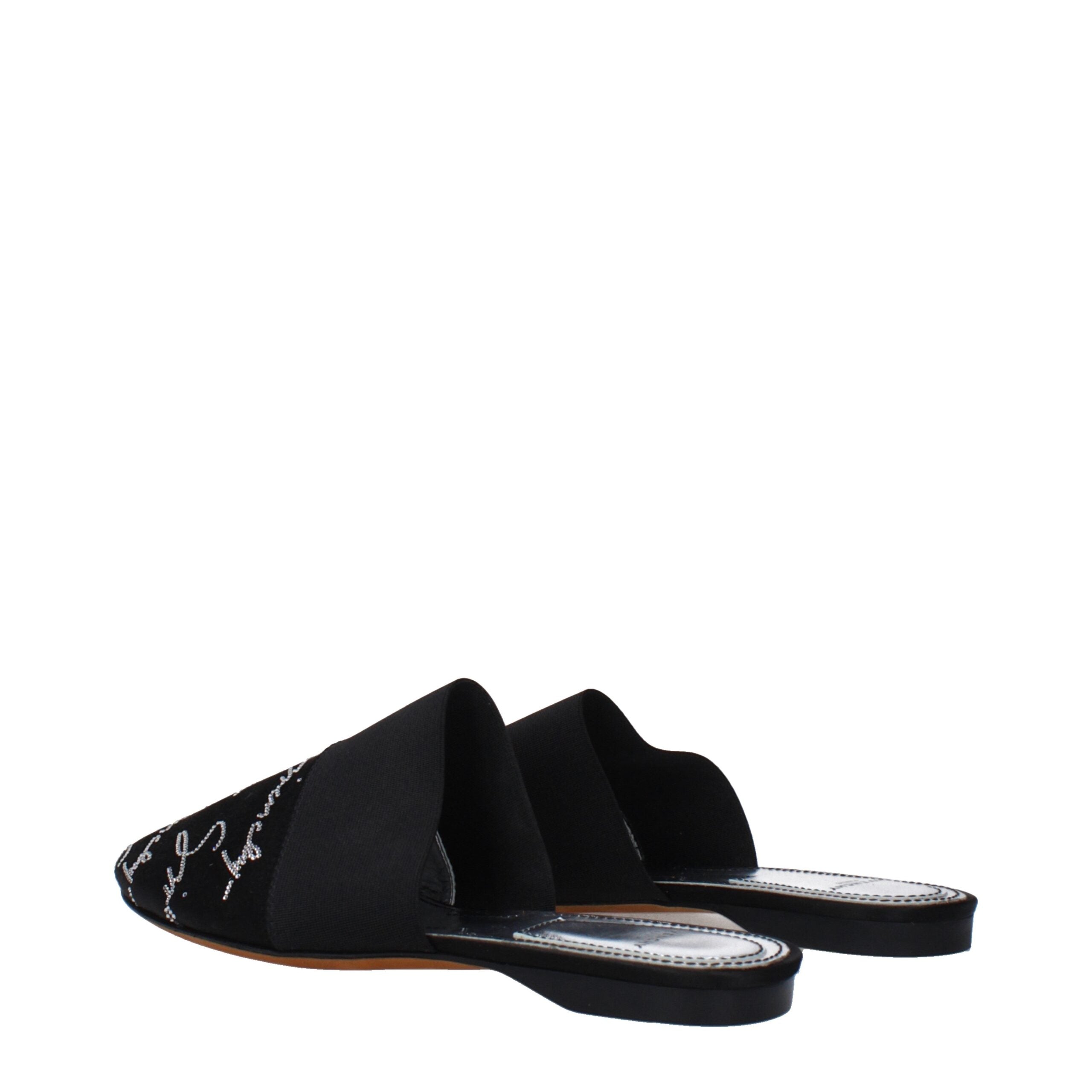 Givenchy Schwarze Satin-Slipper Sandalen