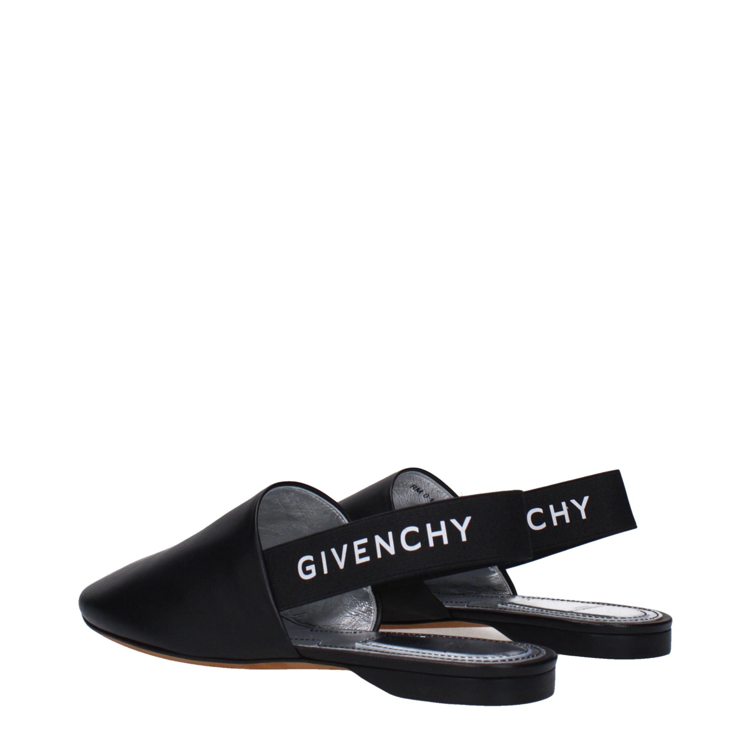 Givenchy Schwarze Leder Pantoletten