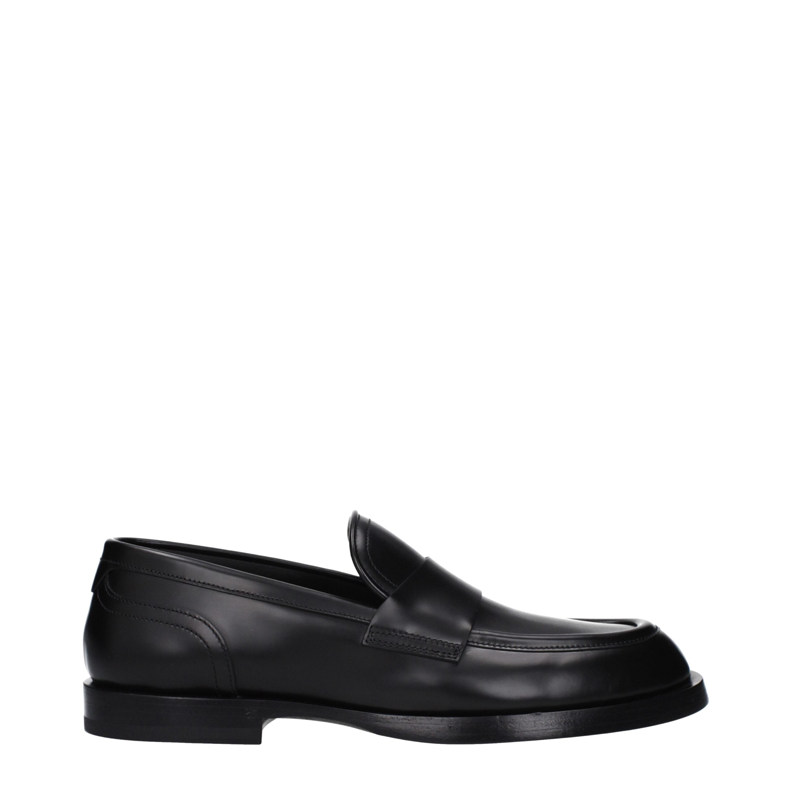 Dolce & Gabbana Schwarze Leder Slipper