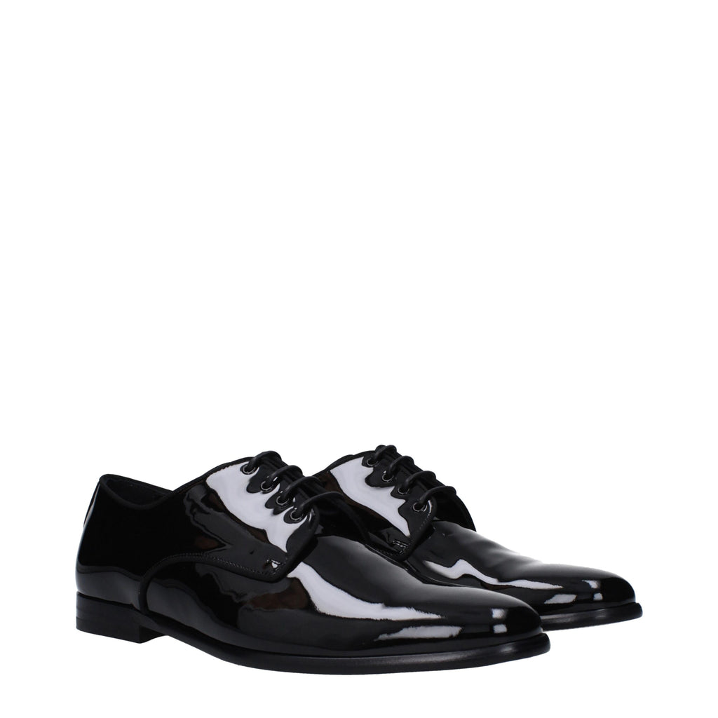 Dolce & Gabbana Schwarze Leder Oxfords und Derbies