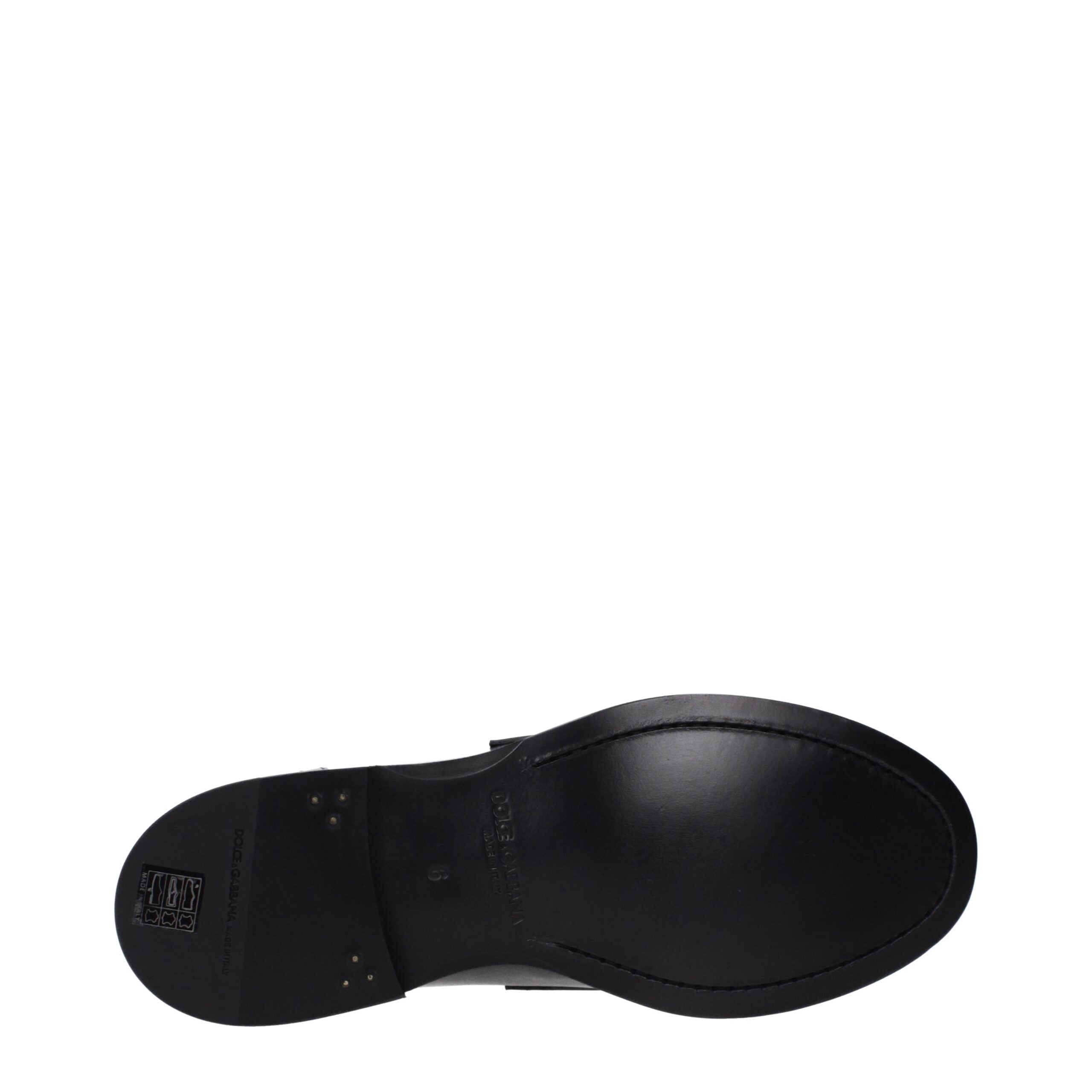 Dolce & Gabbana Schwarze Leder Slipper