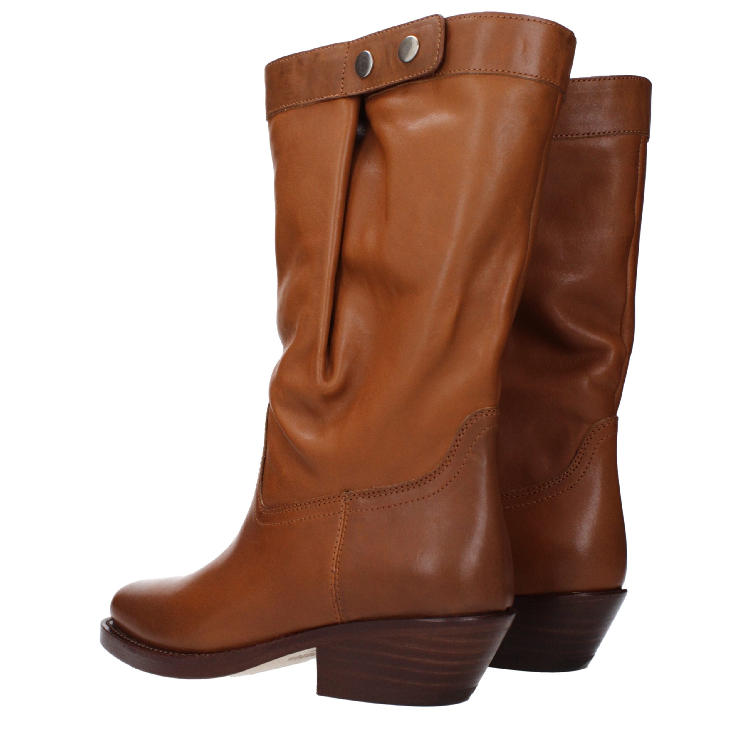 Isabel Marant Braune Lederstiefeletten