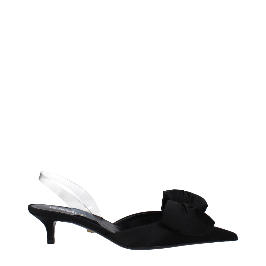 Versace Black Satin Sandals