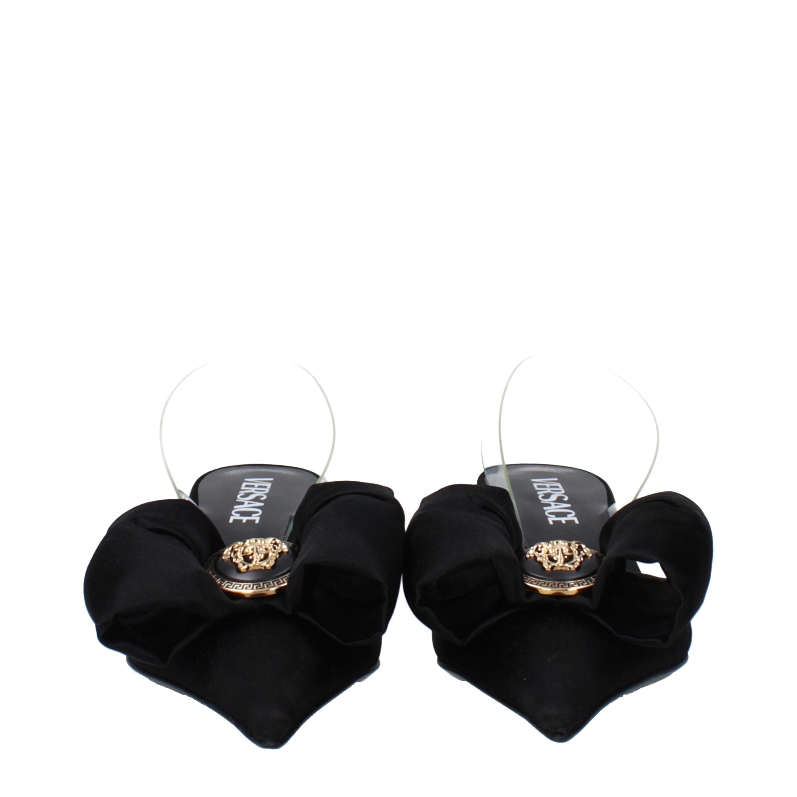 Versace Black Satin Sandals