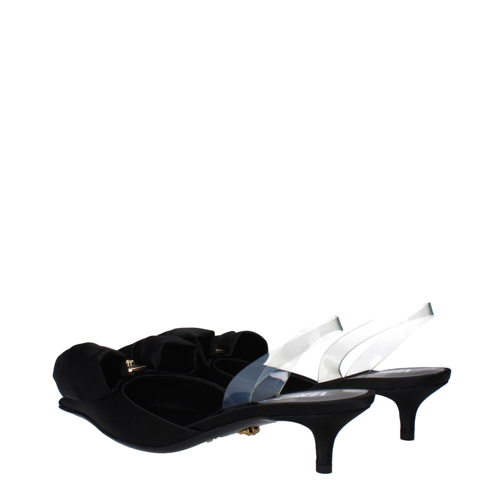Versace Black Satin Sandals
