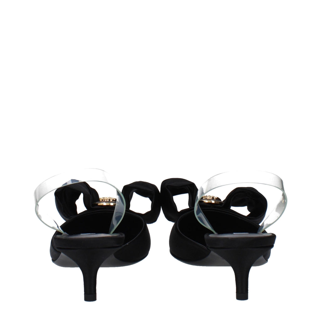 Versace Black Satin Sandals