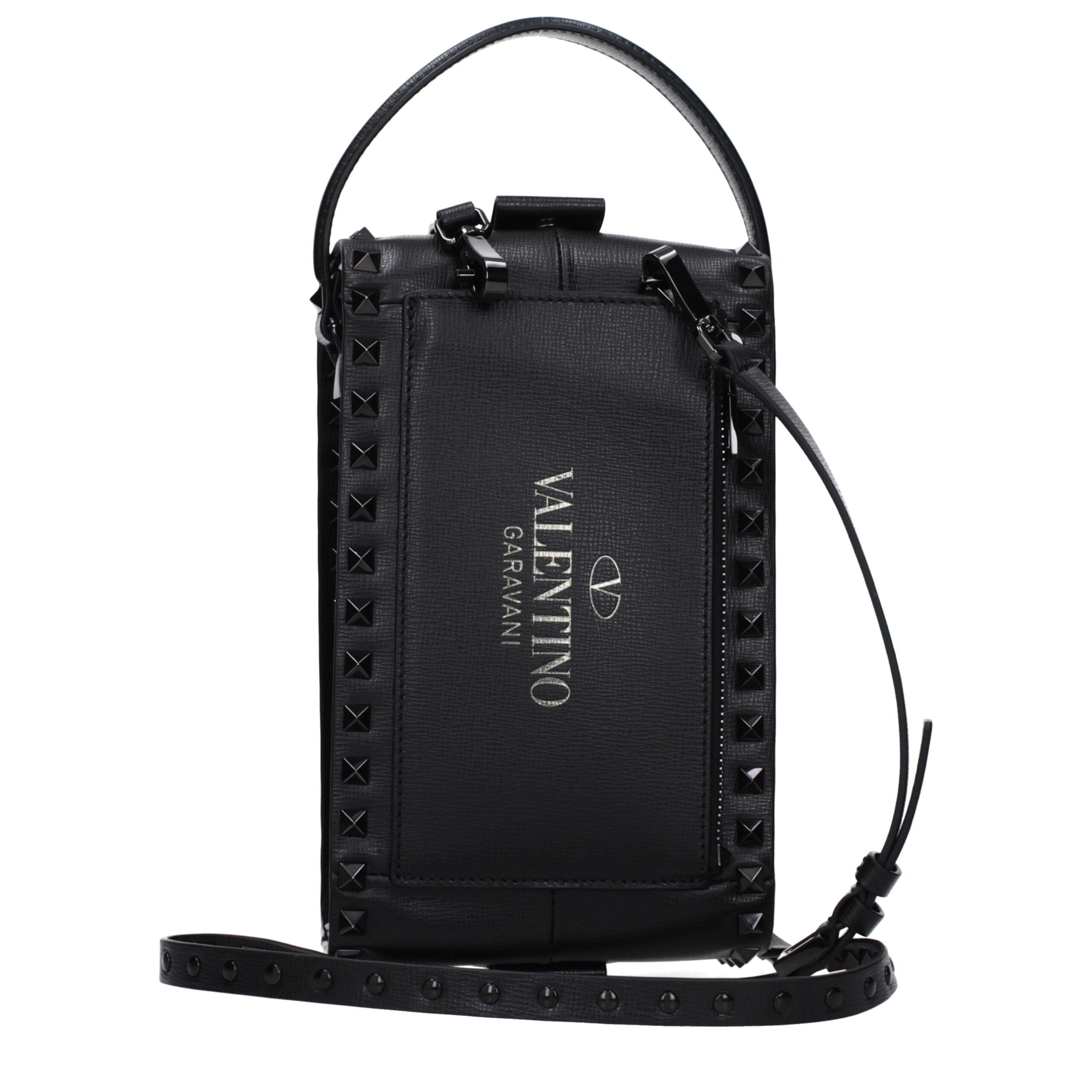 Valentino Garavani Schwarze Leder Clutch Bags