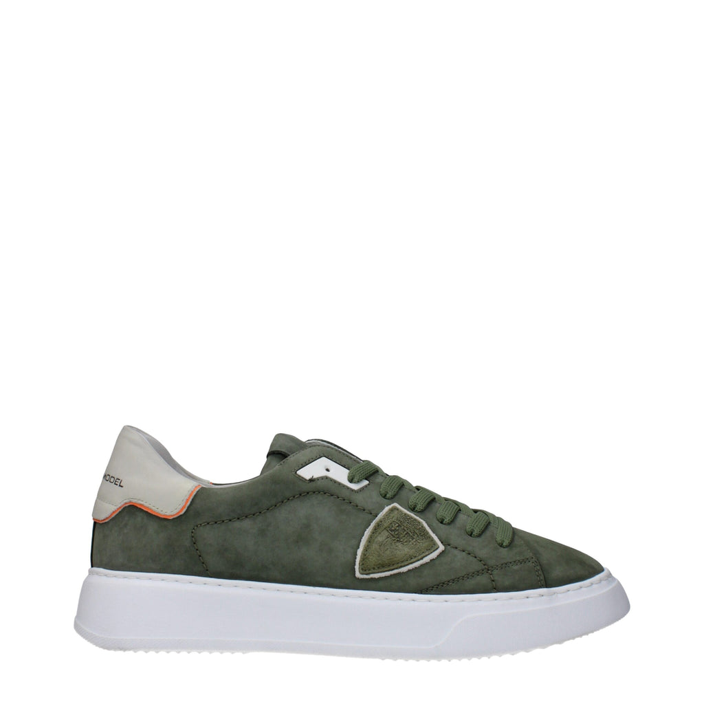 Philippe Model Grüne Sneakers aus Leder mit niedrigem Schaft