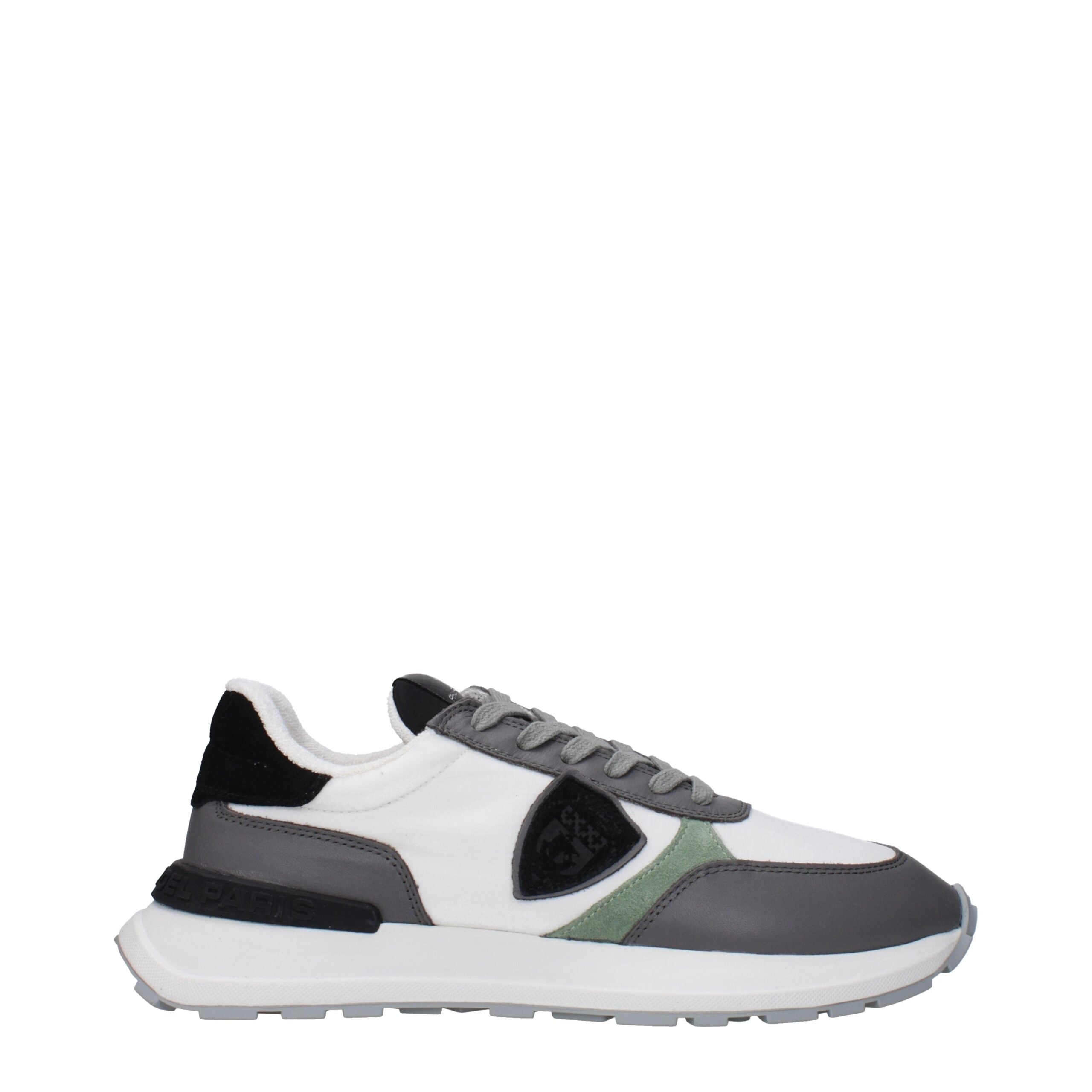 Philippe Model Weiße Stoff-Sneaker mit niedrigem Schaft