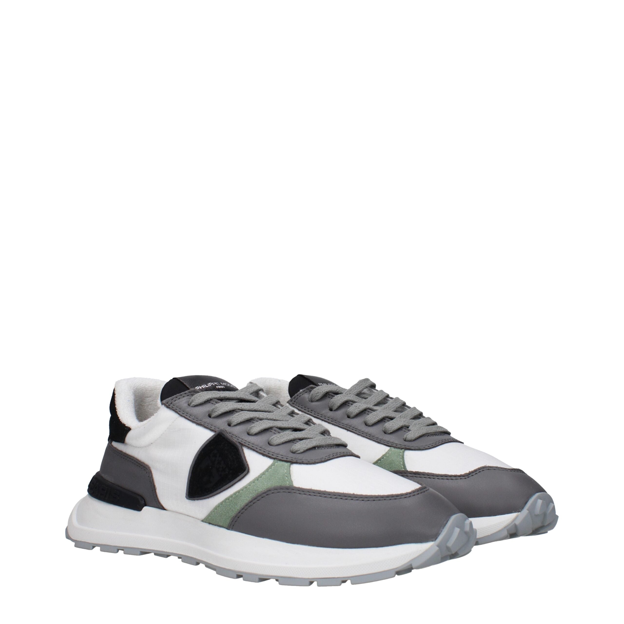 Philippe Model Weiße Stoff-Sneaker mit niedrigem Schaft