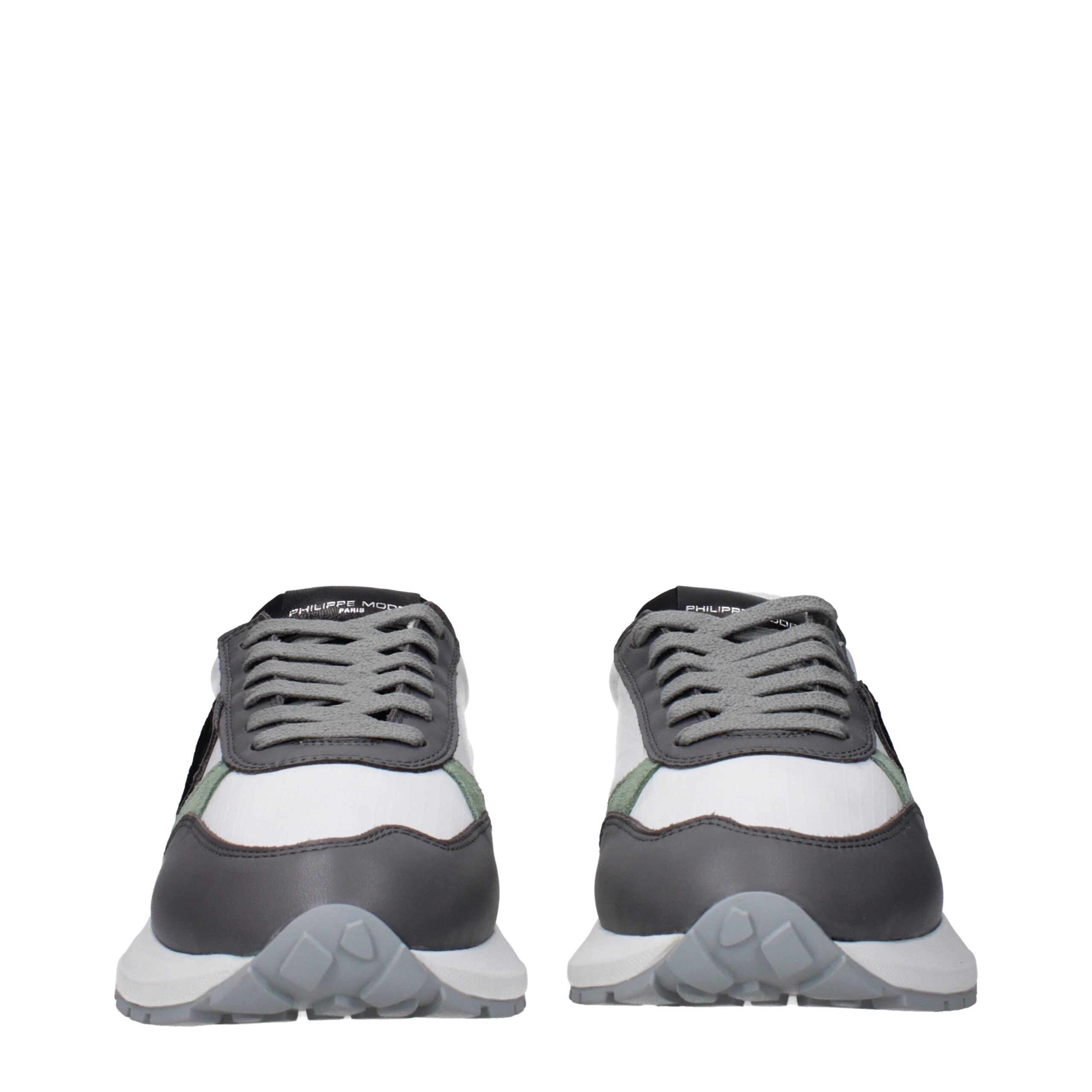 Philippe Model Weiße Stoff-Sneaker mit niedrigem Schaft