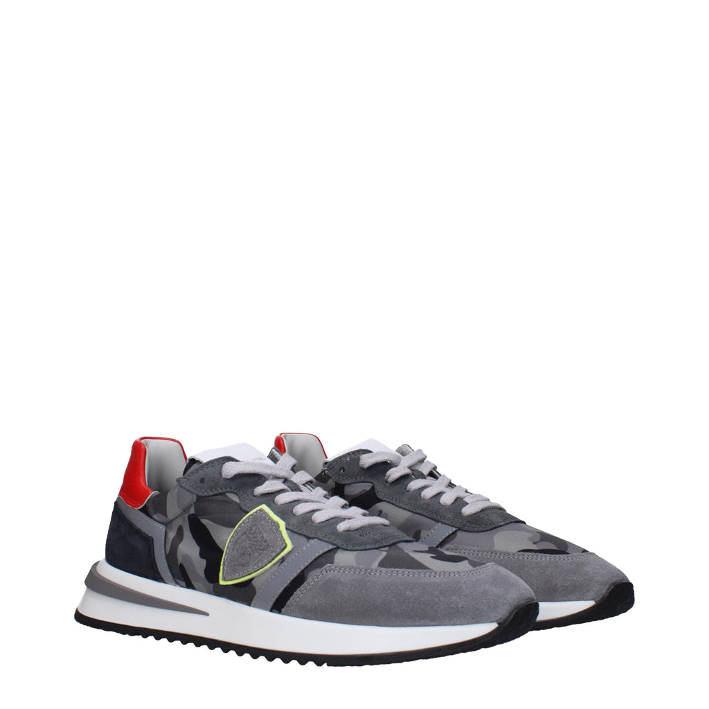Philippe Model Graue Stoff-Sneakers