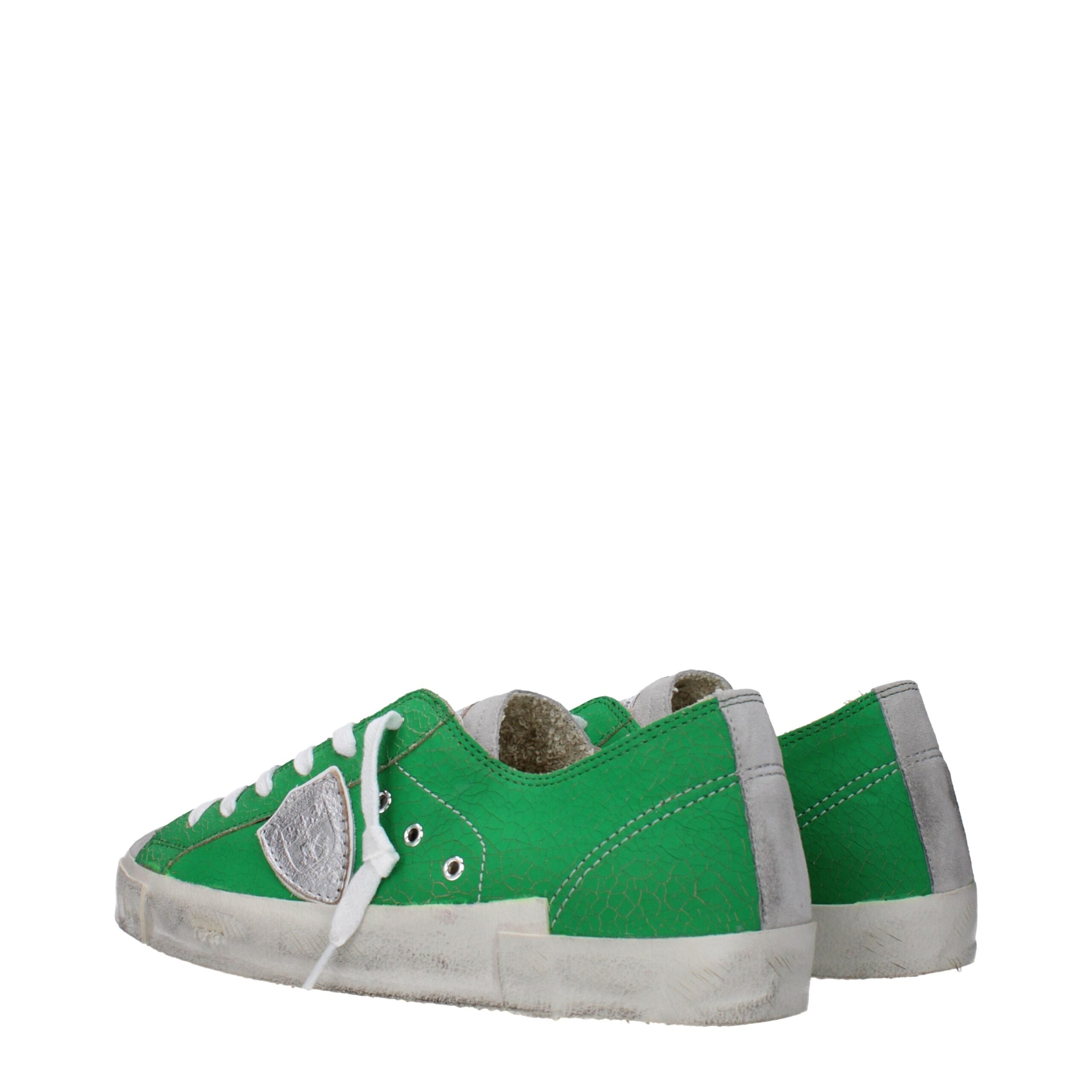 Philippe Model Grüne Sneakers aus Leder mit niedrigem Schaft
