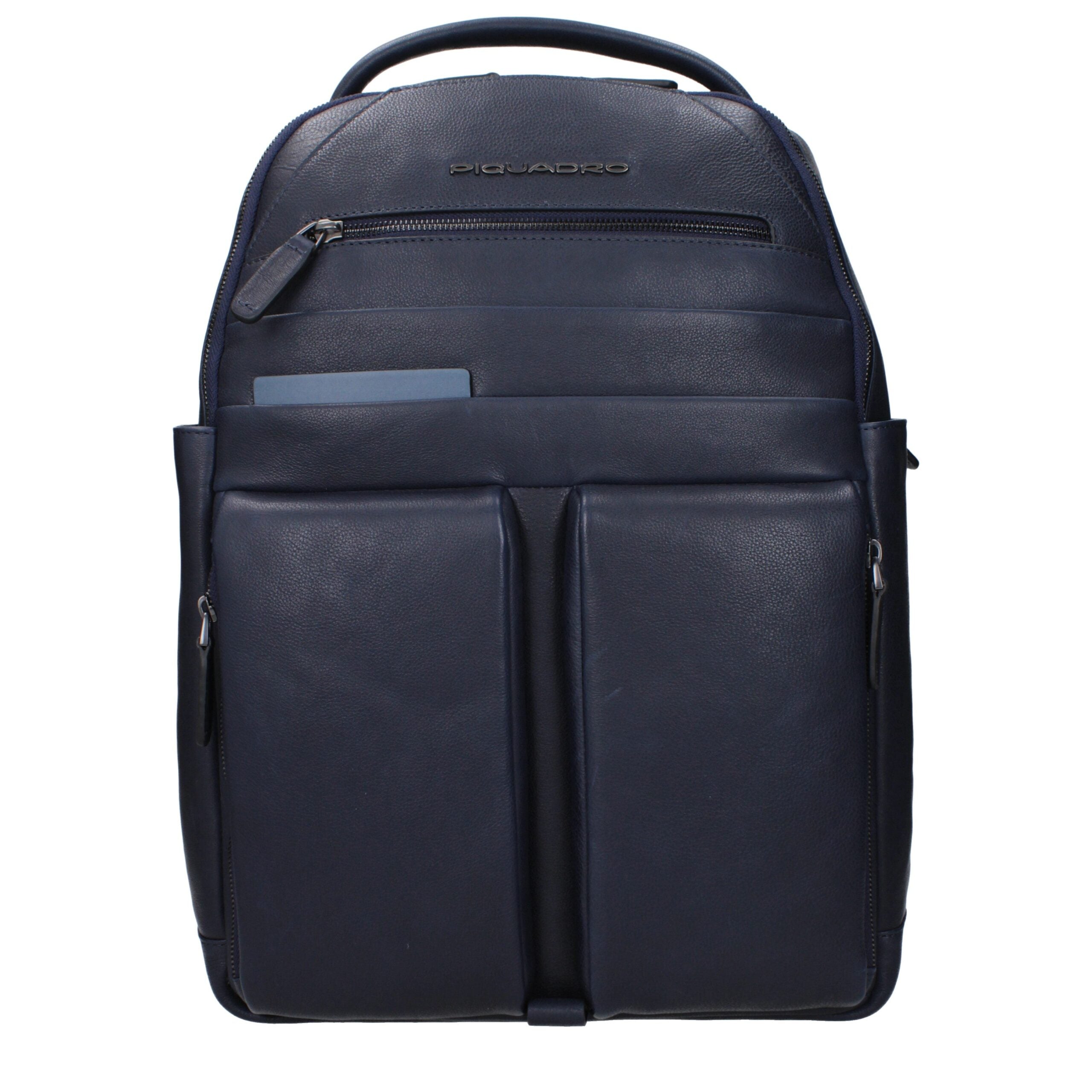 Piquadro Blauer Lederrucksack